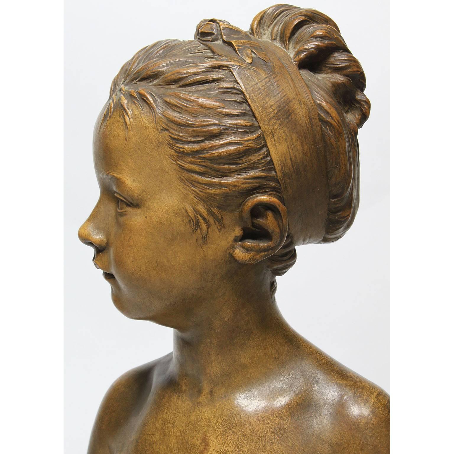 Carved Terracotta Bust of Louise Brongniart, after Jean-Antoine Houdon