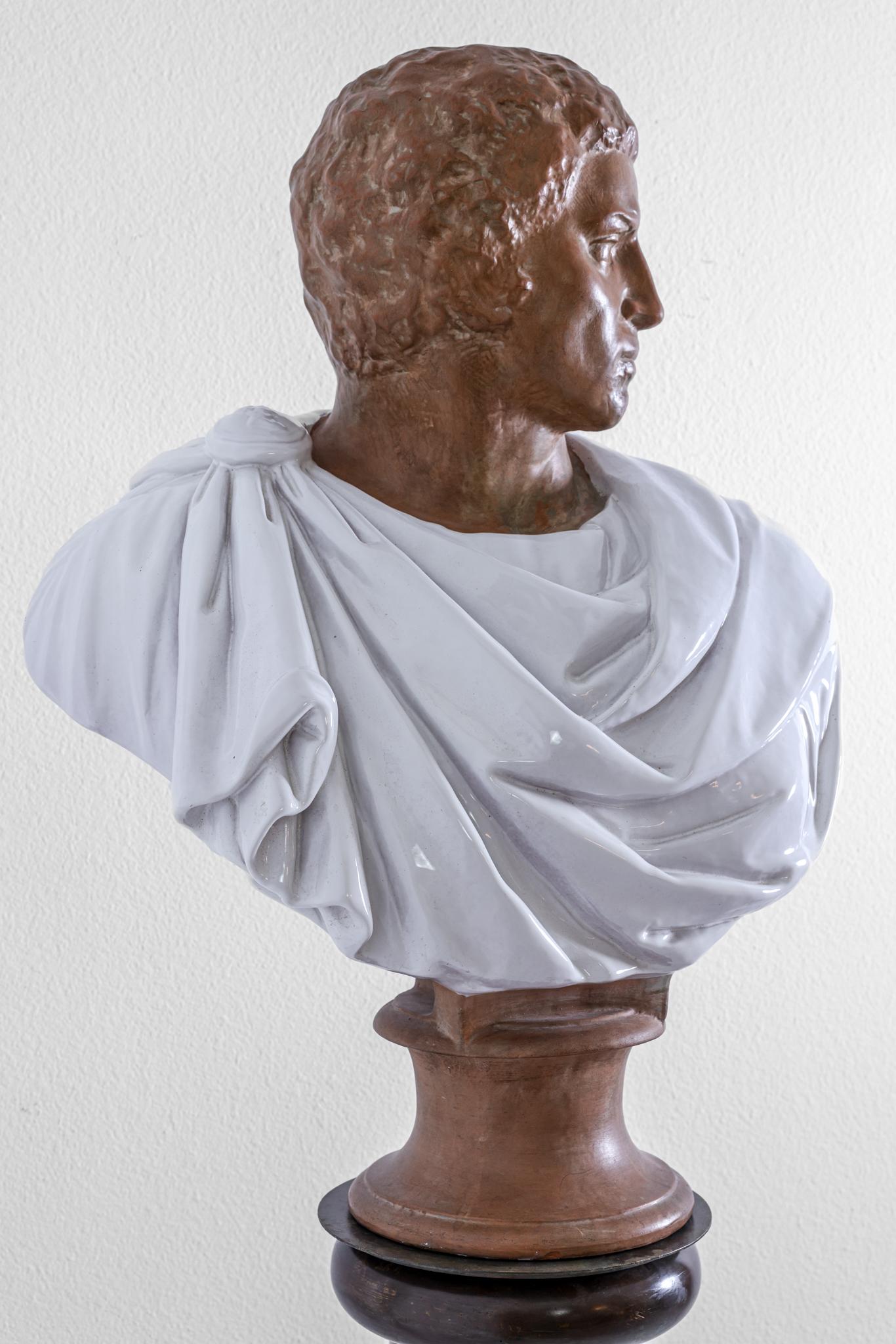 Italian Terracotta Bust of Roman Emperor For Sale