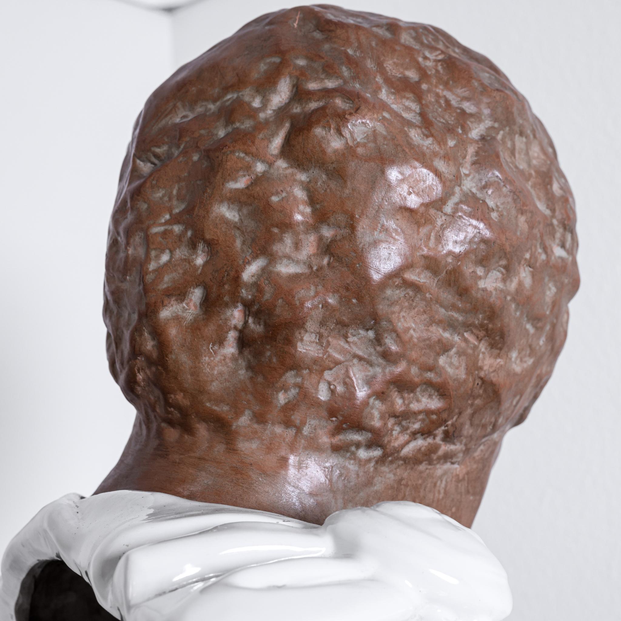 Terracotta Bust of Roman Emperor In Good Condition For Sale In Palm Desert, CA