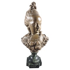 Terracotta Bust Of Young Girl Signed Fernand Cian 