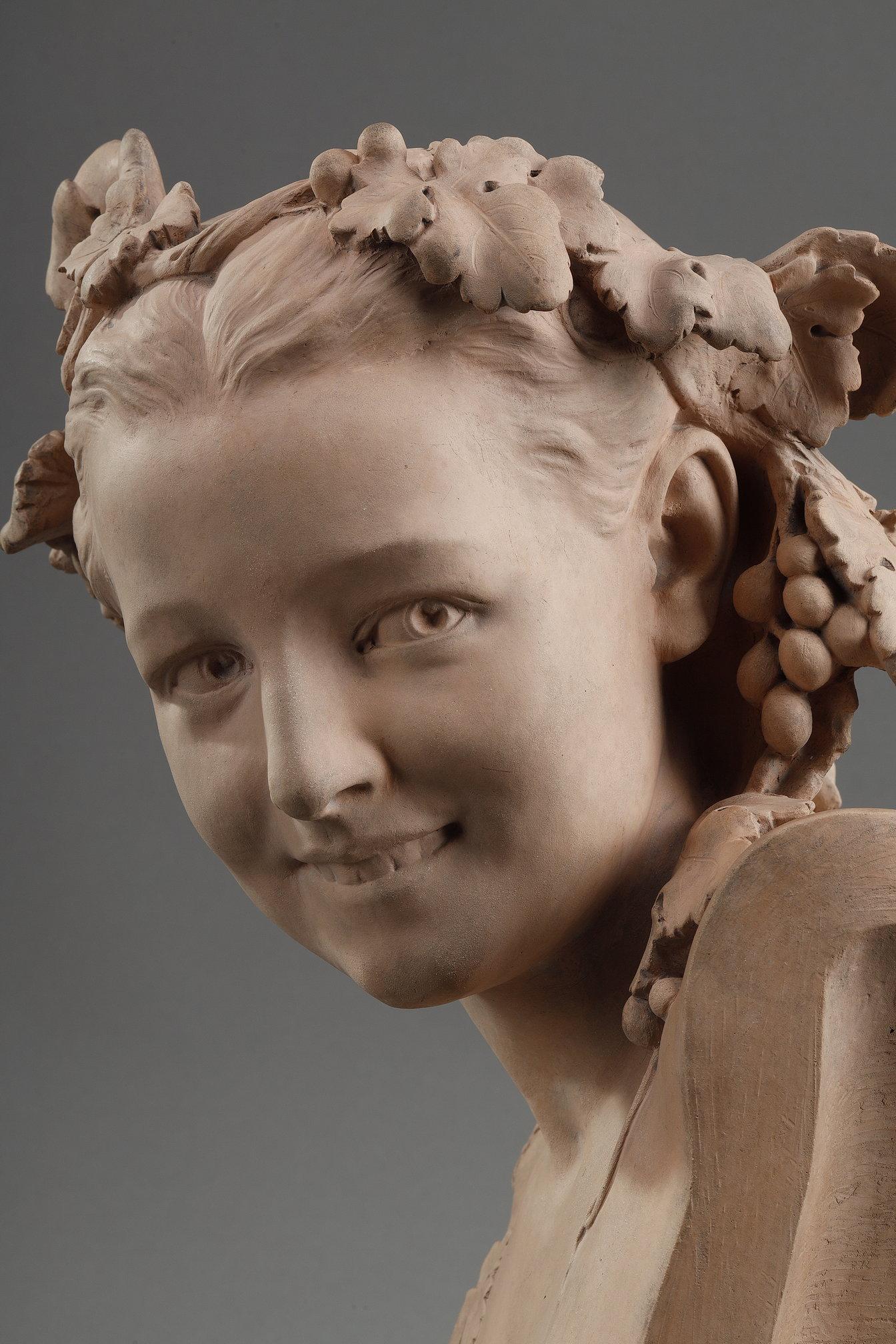 Escultura busto de terracota de Jean-Baptiste Carpeaux en venta 4
