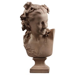 Escultura busto de terracota de Jean-Baptiste Carpeaux