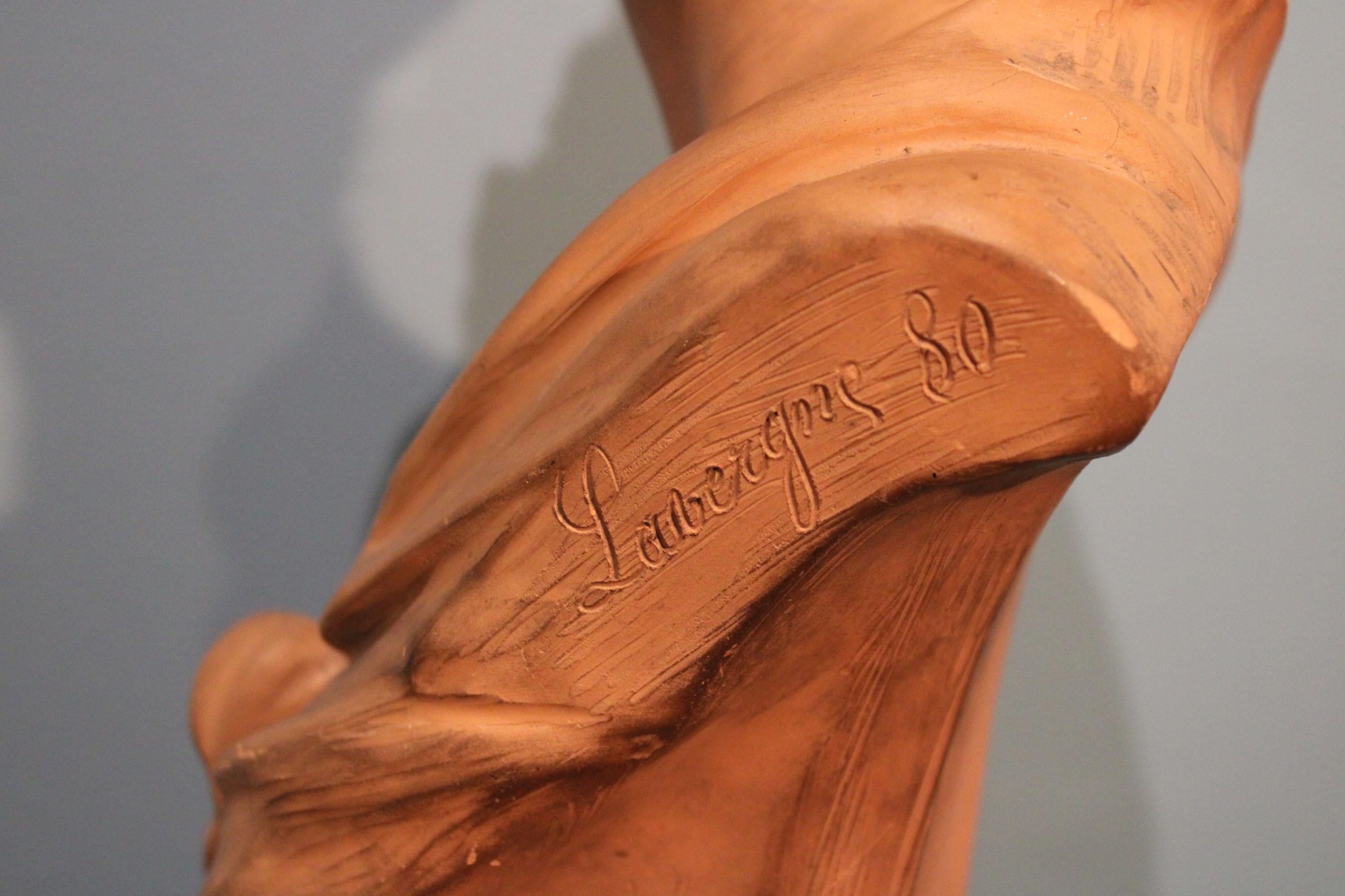 Busto in terracotta firmato Lavergne, XIX secolo in vendita 2