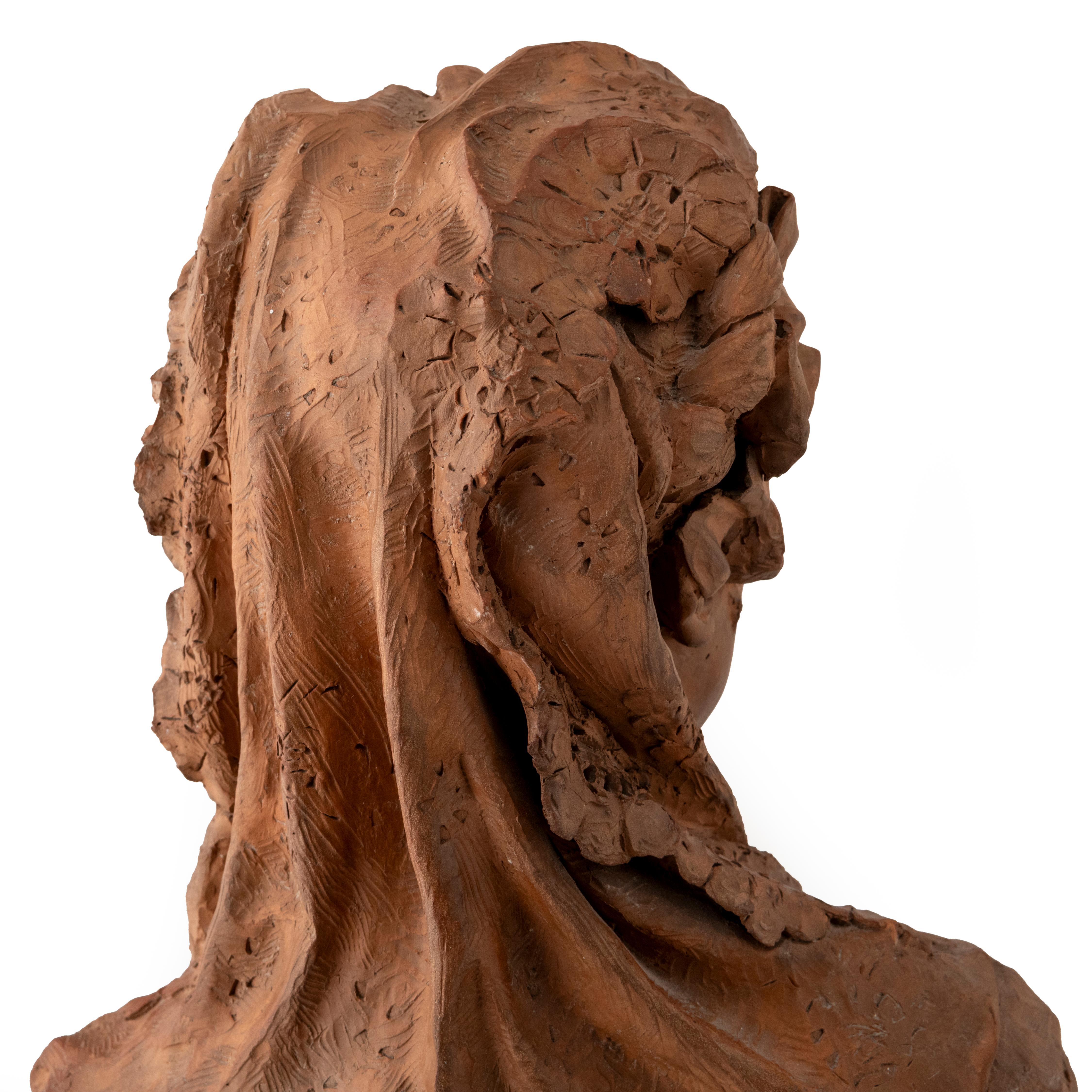 Busto di donna in terracotta, Inghilterra, 1910 circa in vendita 4