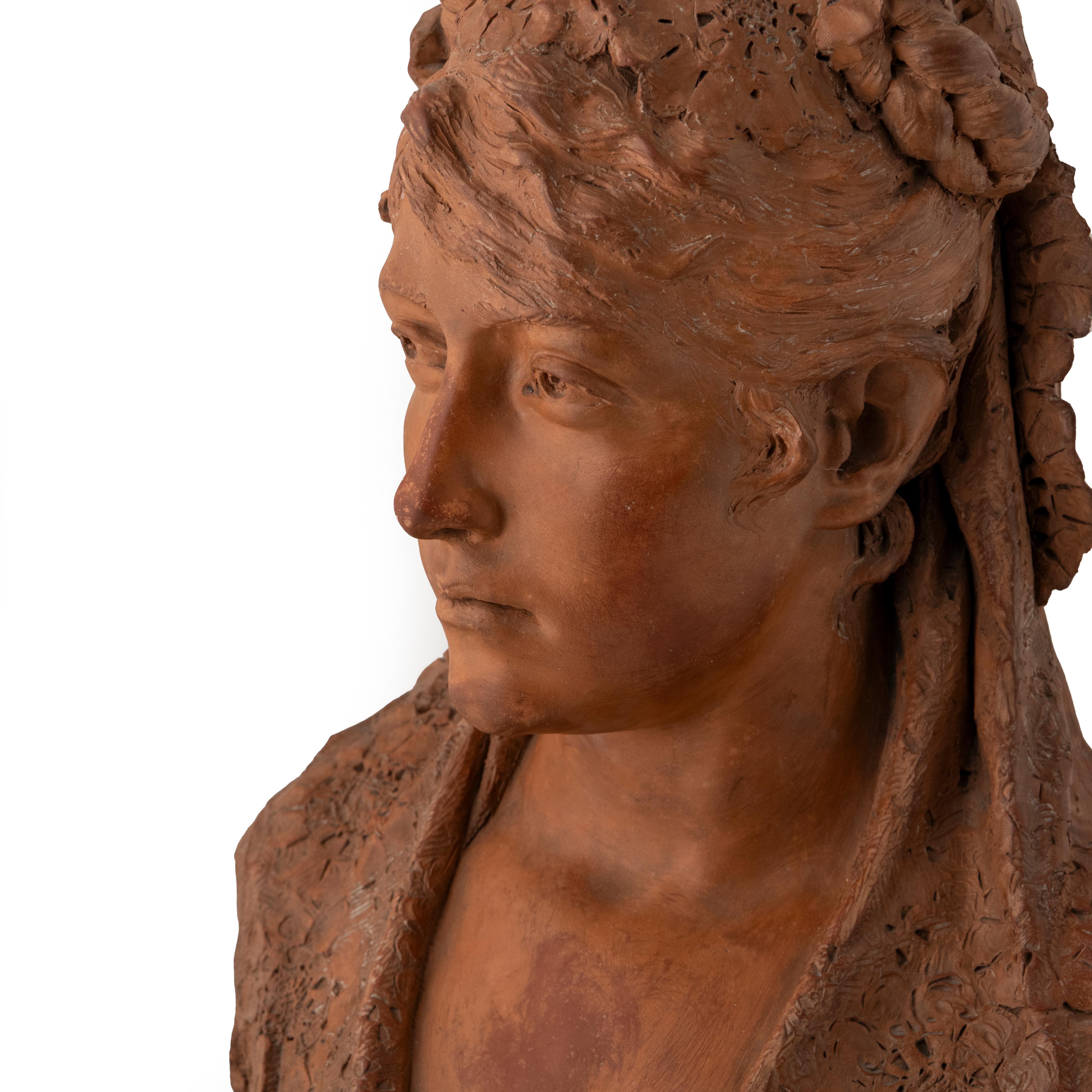 Terracotta Busto di donna in terracotta, Inghilterra, 1910 circa in vendita