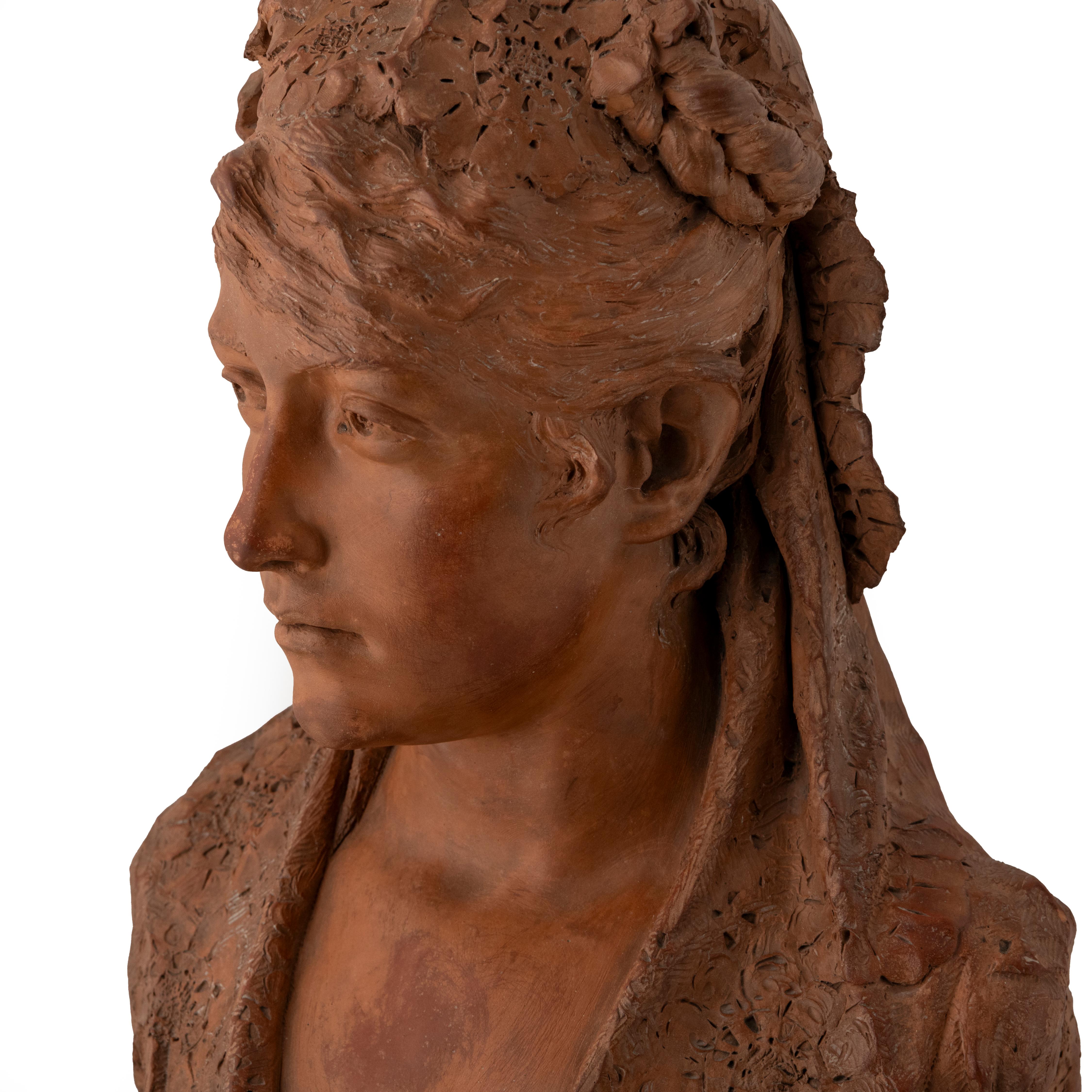Busto di donna in terracotta, Inghilterra, 1910 circa in vendita 1