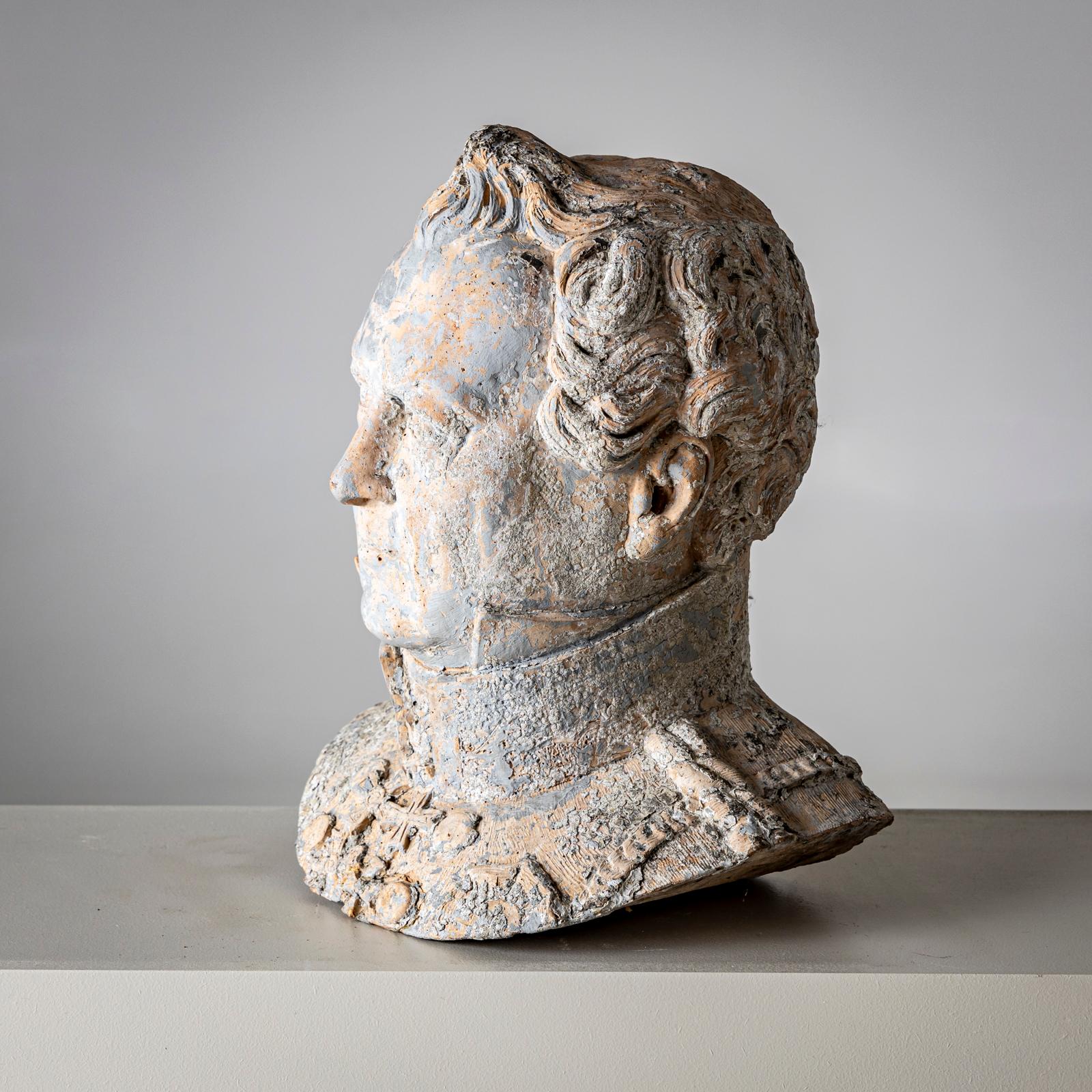 Busto in terracotta del Conte von Gneisenau e di von Blücher, sig. Louis Weiss, 1858 in vendita 4