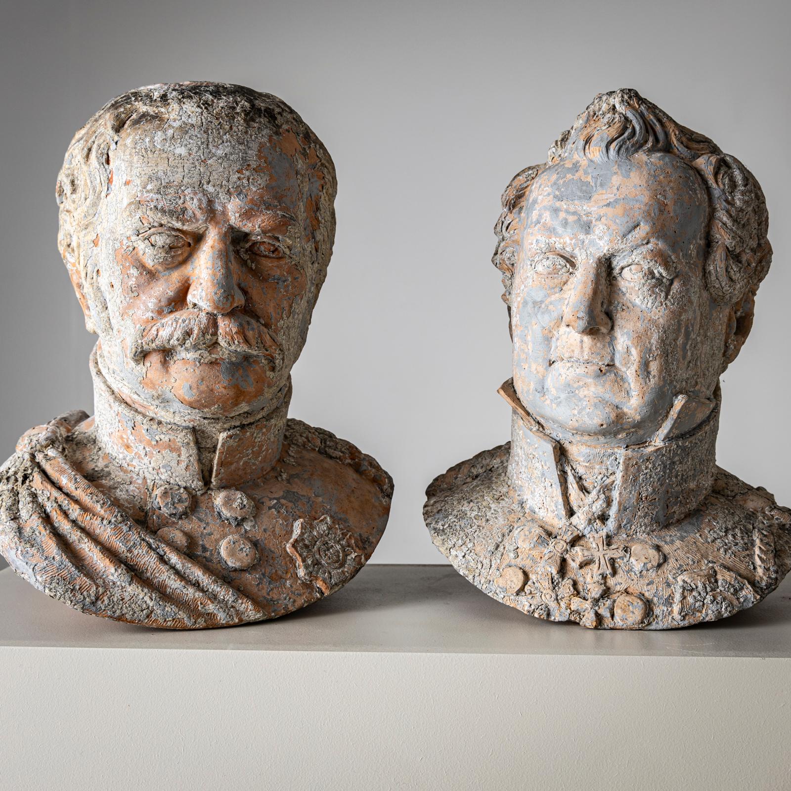 Busto in terracotta del Conte von Gneisenau e di von Blücher, sig. Louis Weiss, 1858 in vendita 6