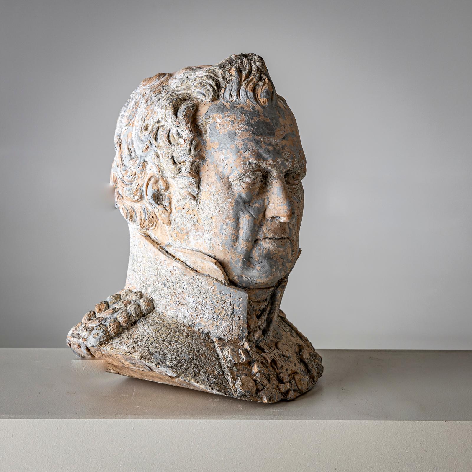 Busto in terracotta del Conte von Gneisenau e di von Blücher, sig. Louis Weiss, 1858 in vendita 3