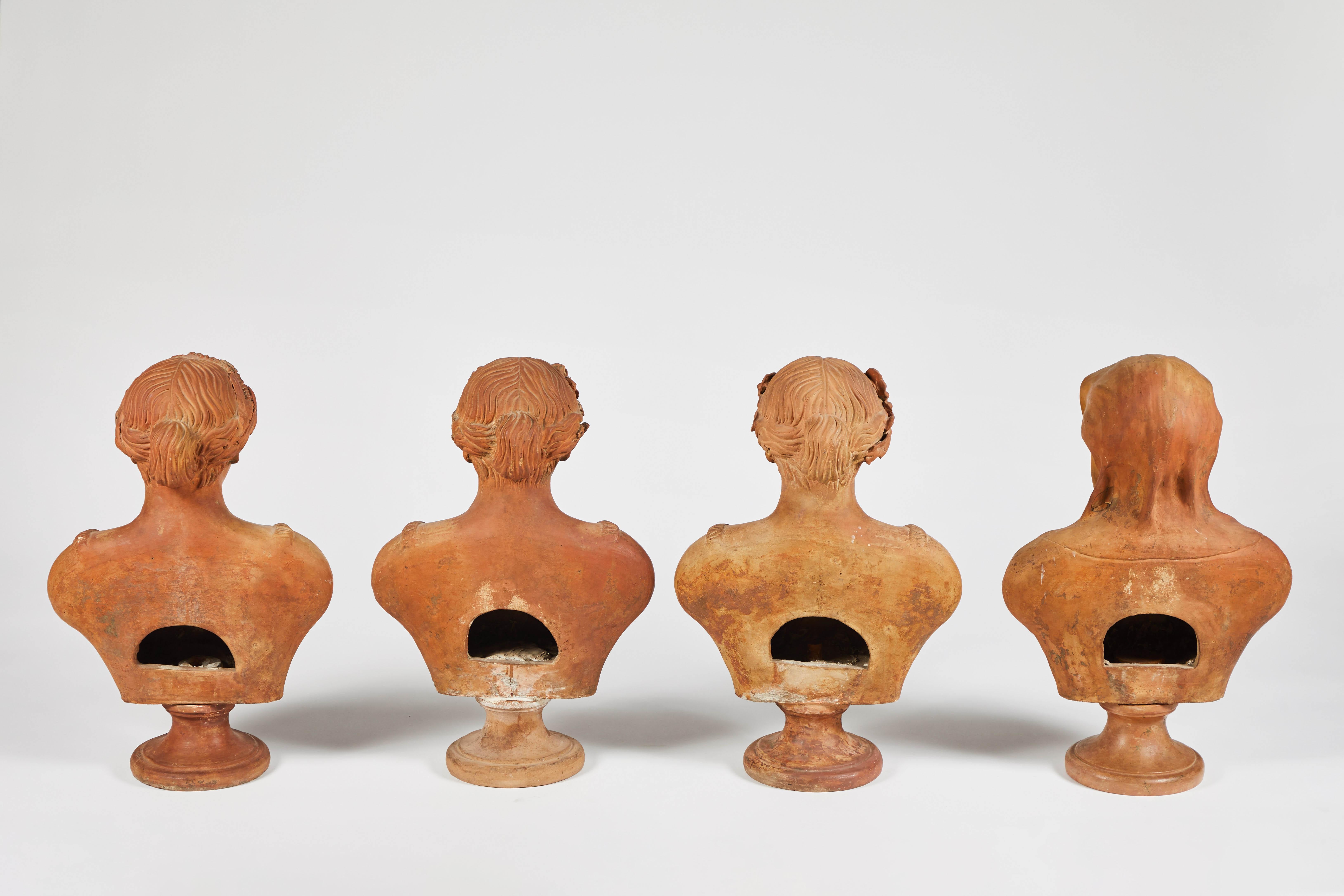 Terracotta Busts of the Seasons, Set of Four 7