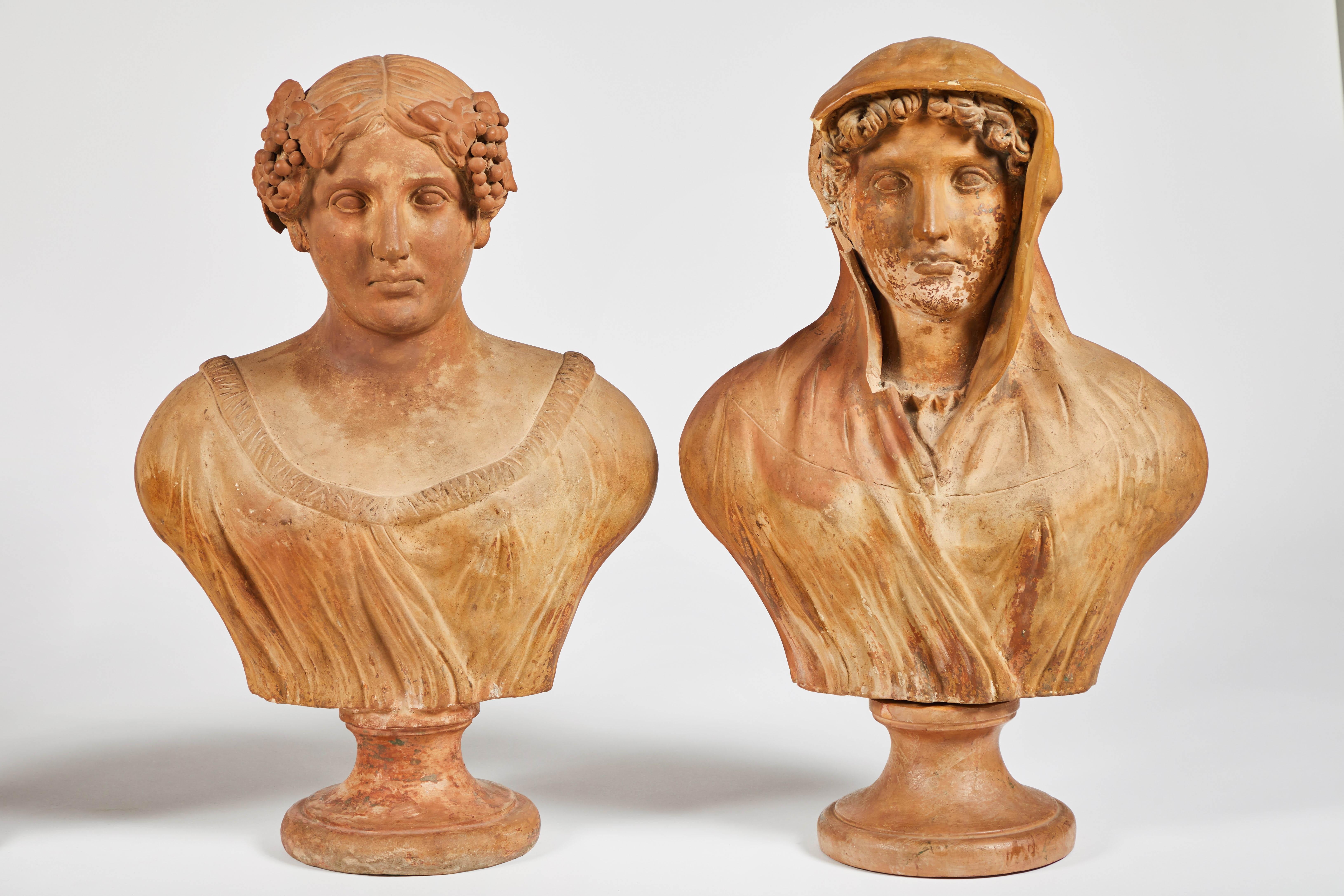 Italian Terracotta Busts of the Seasons, Set of Four