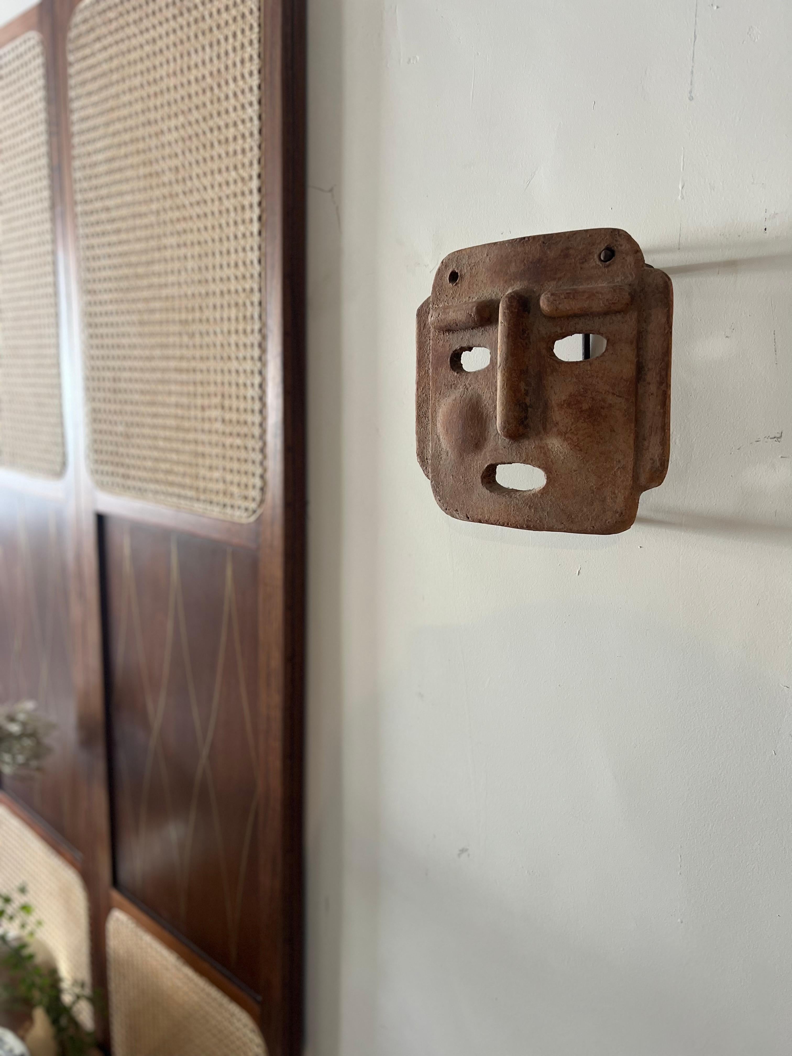 Mexican Terracotta Candle Lit Mask Sconce