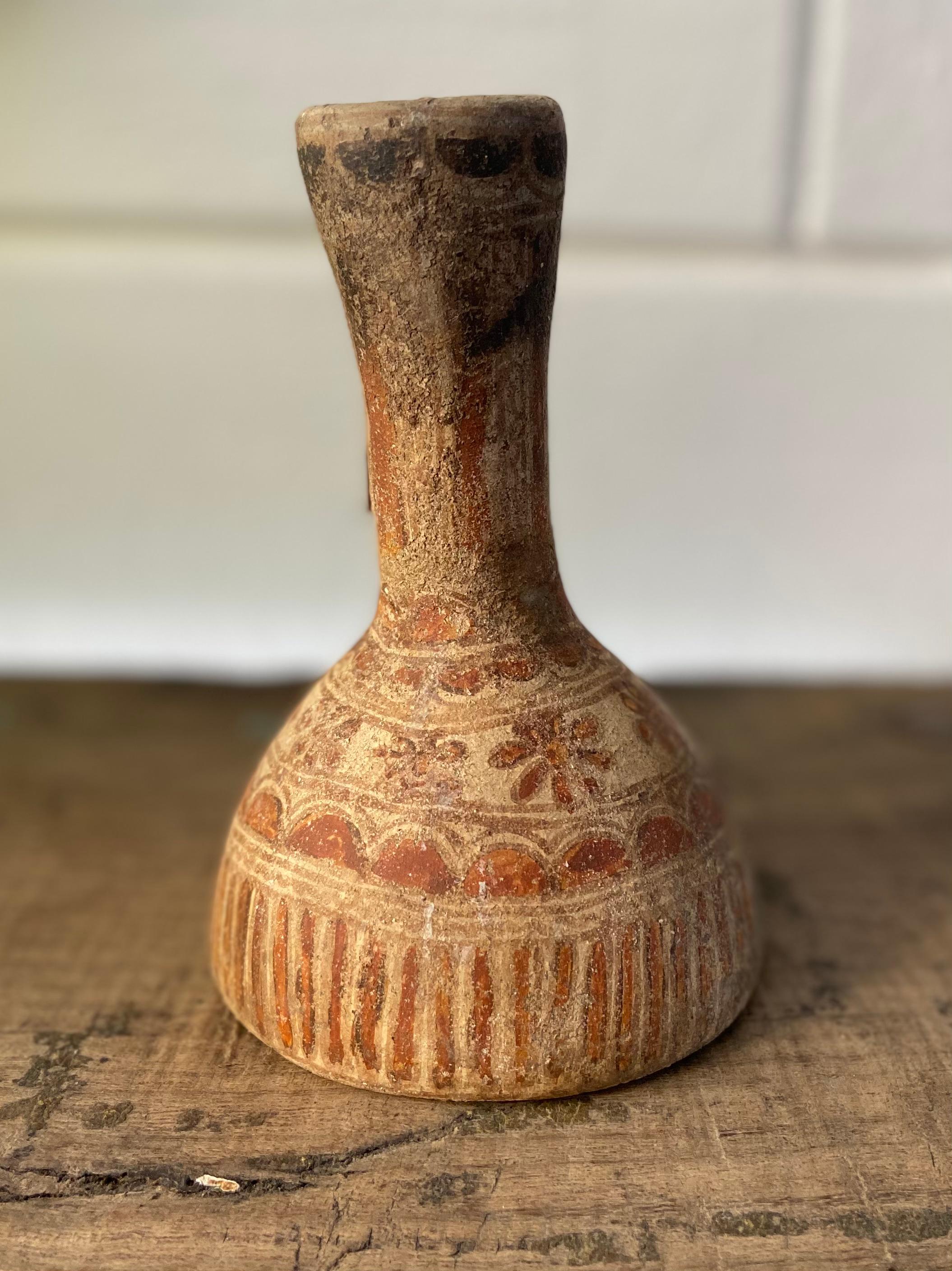 Terracotta candleholder from San Agustin Oapan, Guerrero, Circa 1980's.