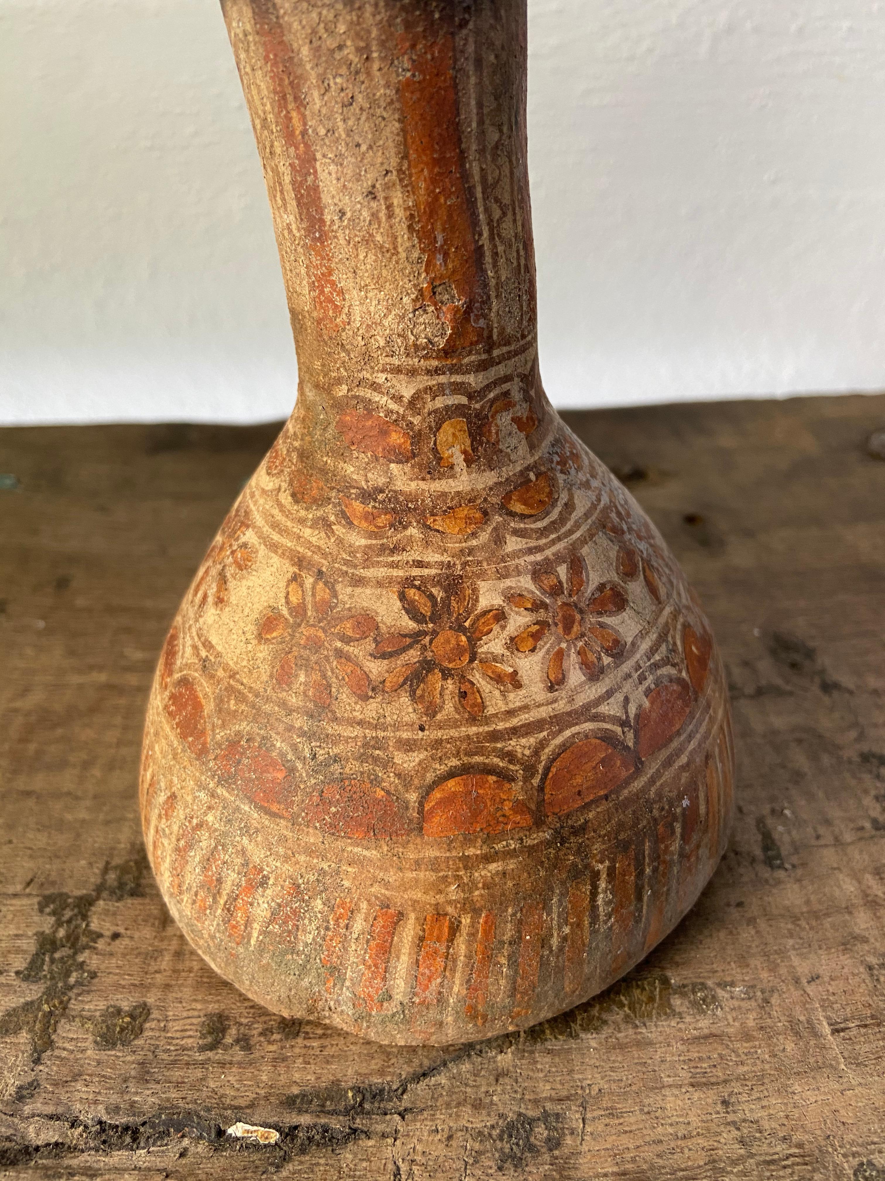 Terracotta Candleholder from Mexico, Circa 1980's In Fair Condition In San Miguel de Allende, Guanajuato