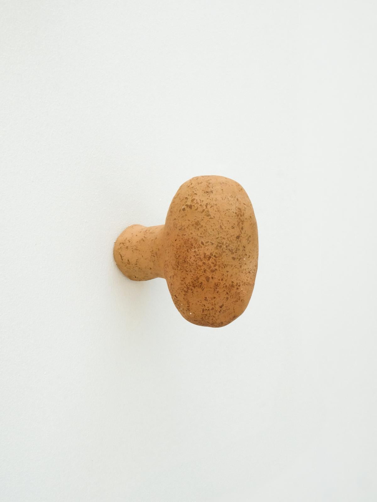Terracotta Ceramic coat hook Made of local Clay by memòri studio handcrafted For Sale 3