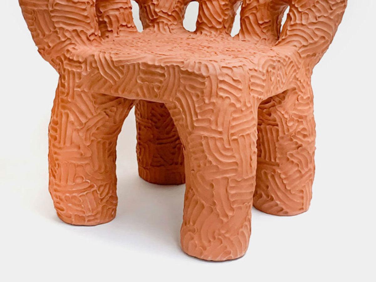 Hand-Crafted Terracotta Chair by Chris Wolston