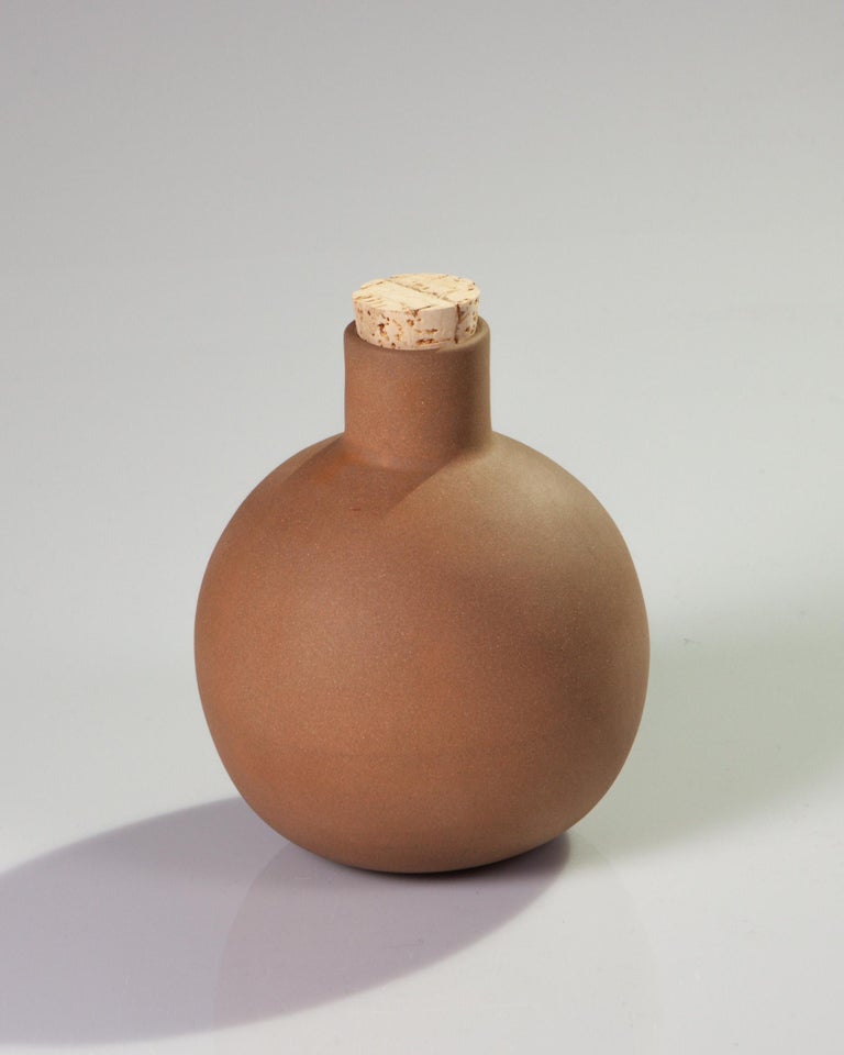 Terracotta Clay Carafe with Cork, in Stock For Sale at 1stDibs