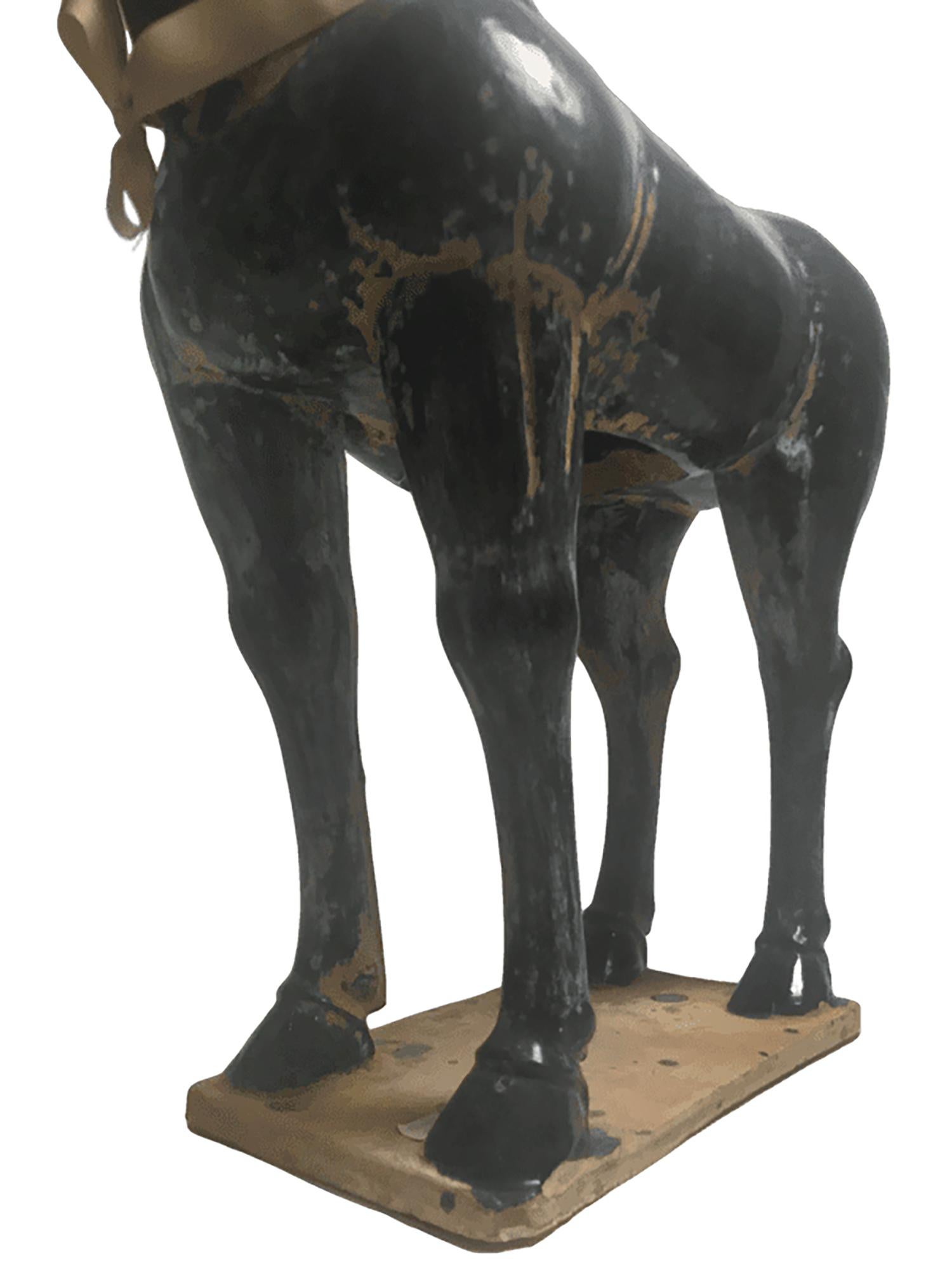 Terrakotta-Ton-Pferde-Skulptur im Angebot 3