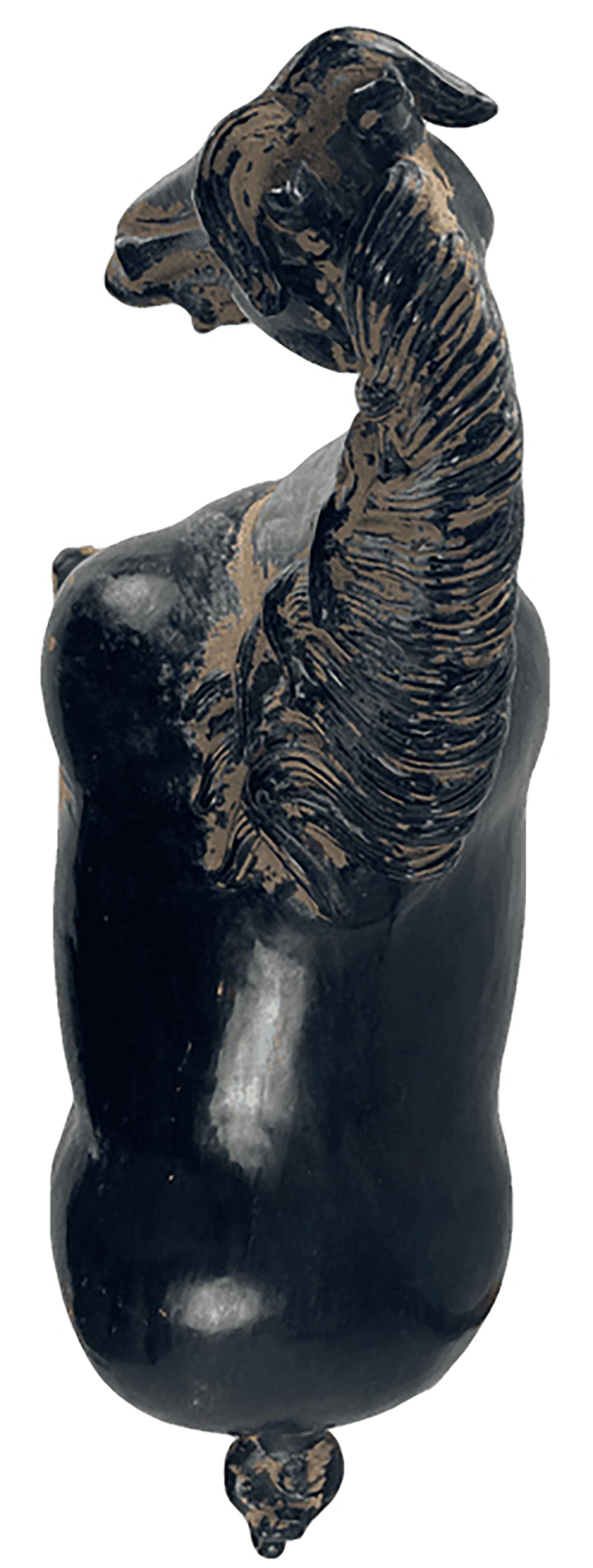 Terrakotta-Ton-Pferde-Skulptur (Glasiert) im Angebot