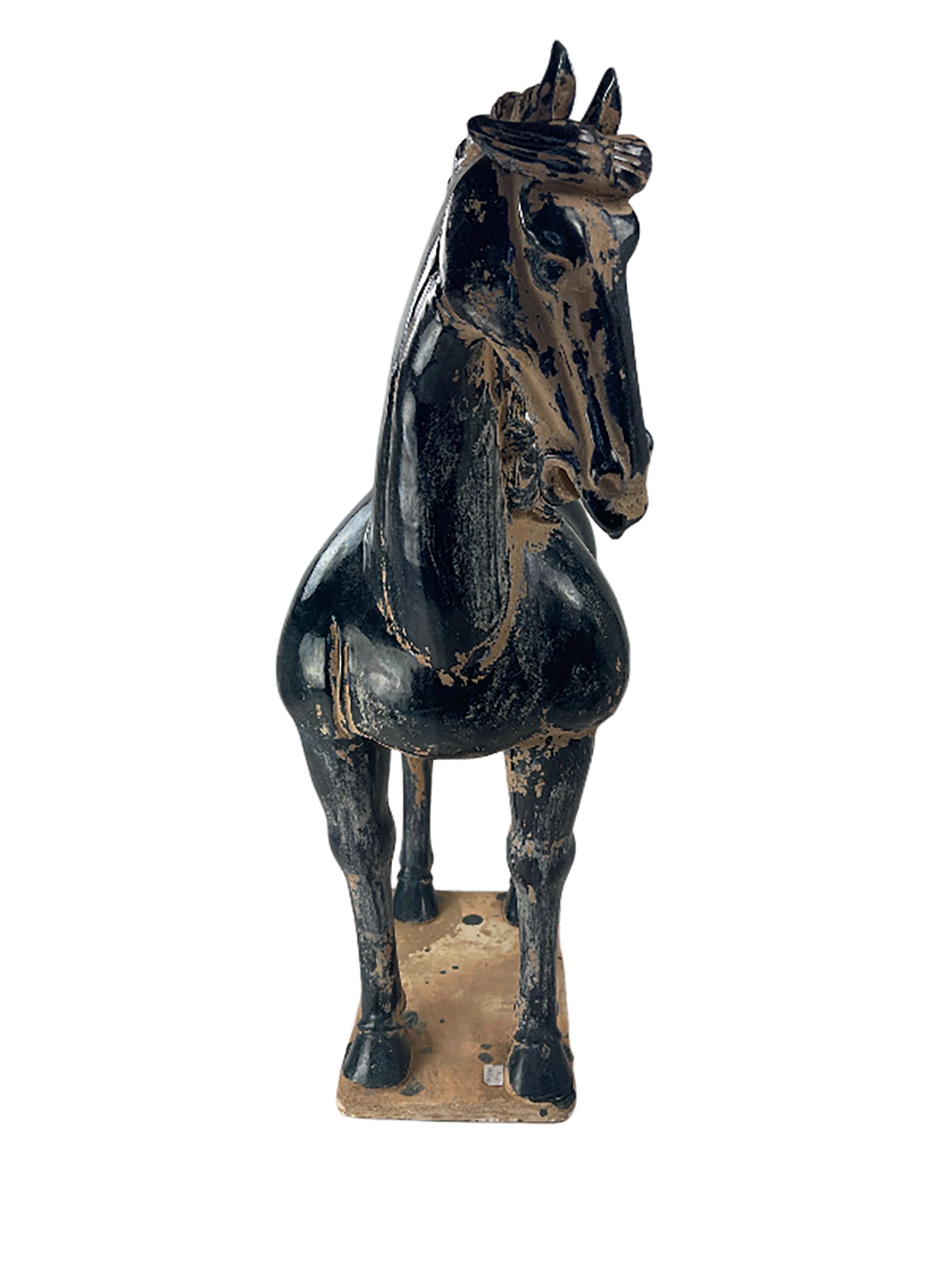 Chinese Terracotta Clay Horse Sculpture For Sale