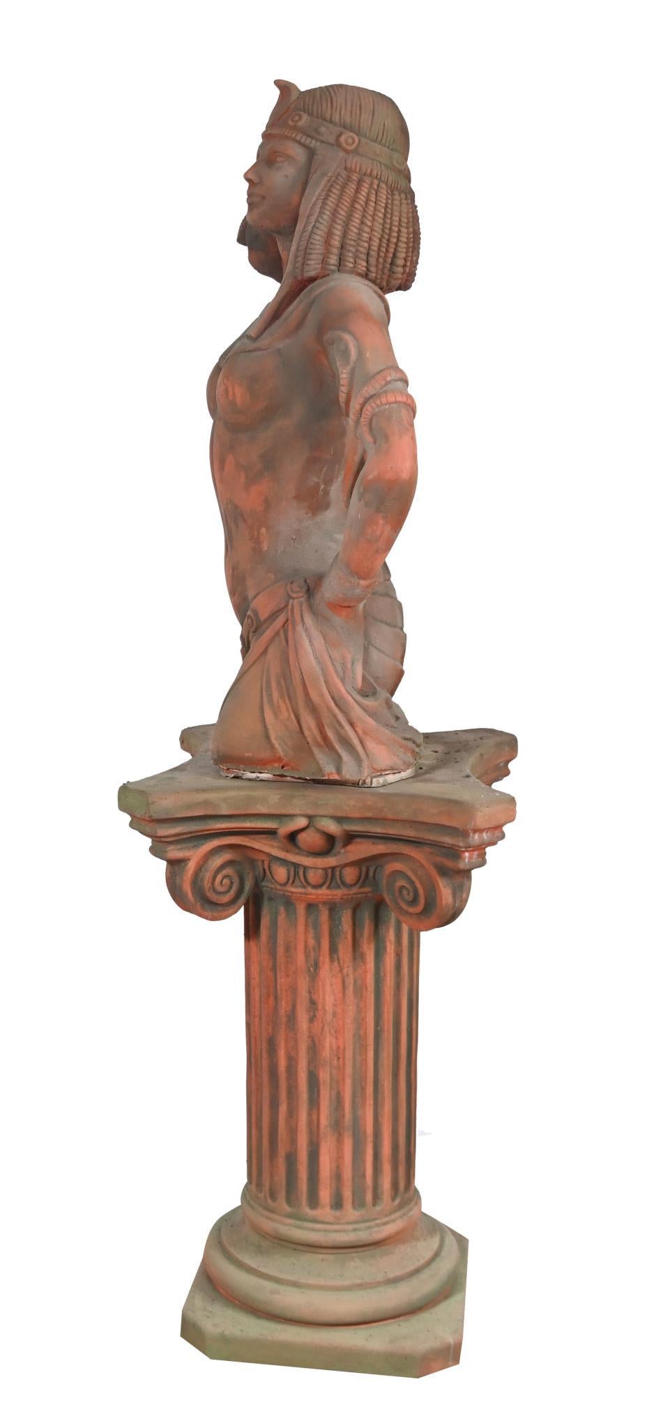 Estatua de terracota de Cleopatra Figura egipcia clásica de jardín Egipcio en venta
