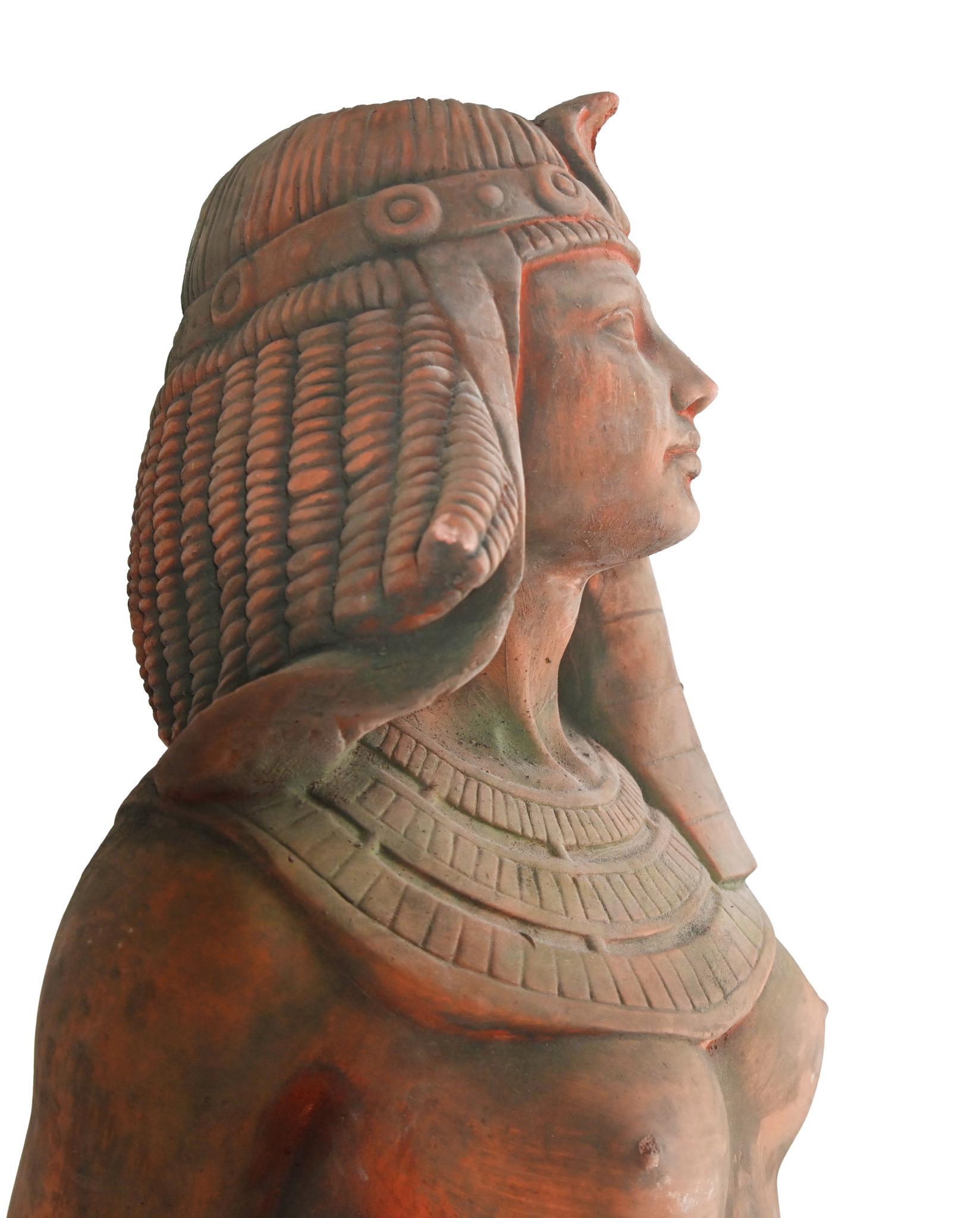 Estatua de terracota de Cleopatra Figura egipcia clásica de jardín Piedra en venta