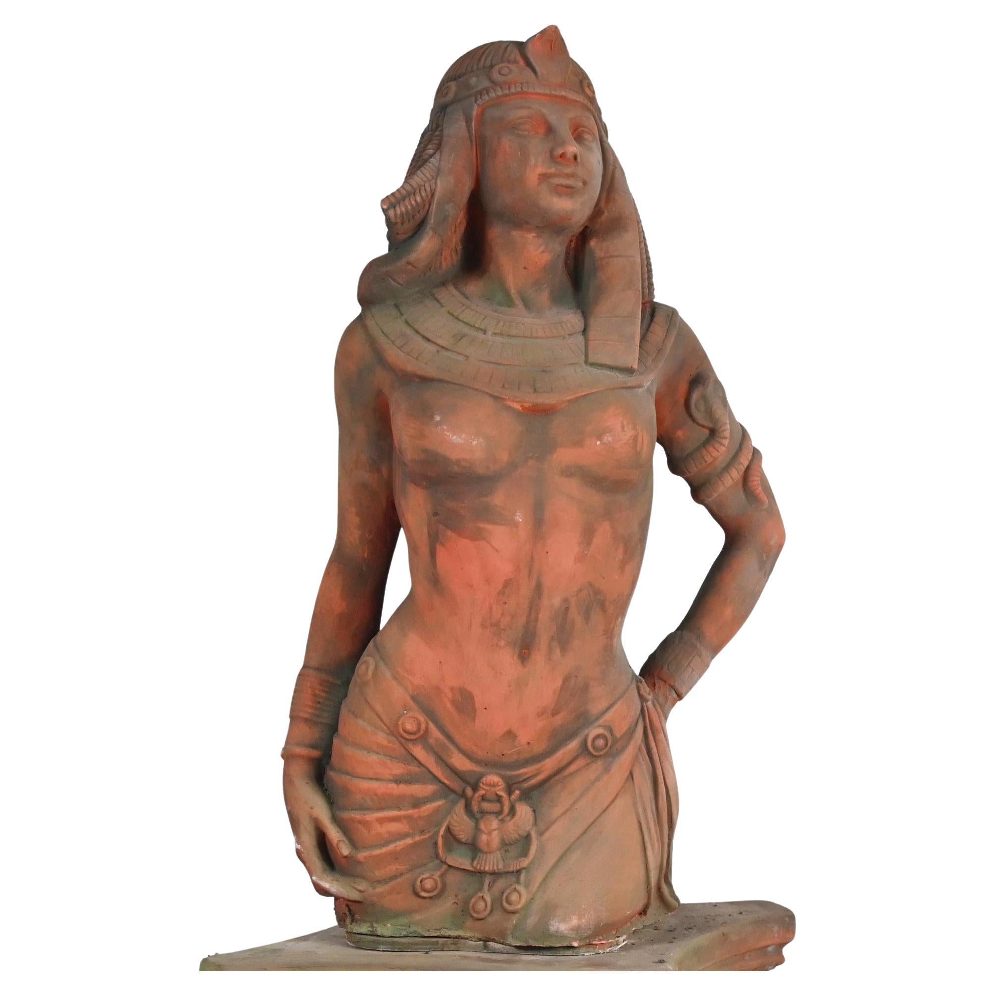 Estatua de terracota de Cleopatra Figura egipcia clásica de jardín