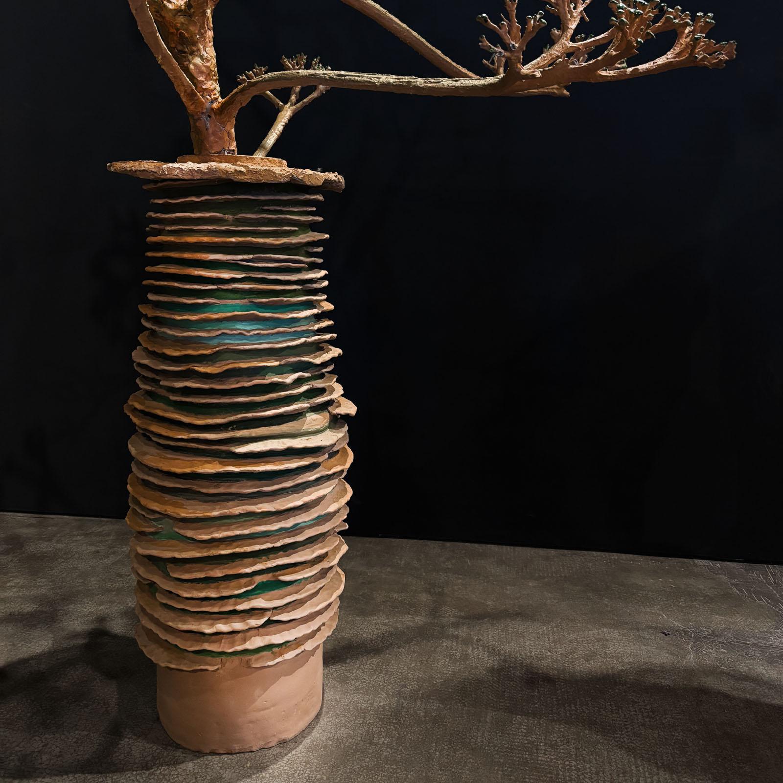 Spanish Terracotta, Concrete and Resin Sculpture Albero di Agave by Manu Crotti For Sale