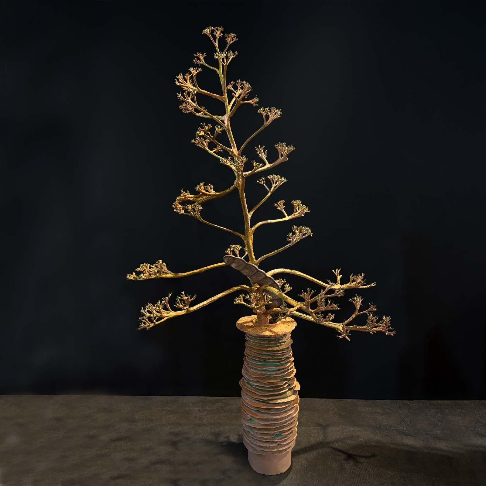 Terracotta, Concrete and Resin Sculpture Albero di Agave by Manu Crotti In New Condition For Sale In Milan, IT
