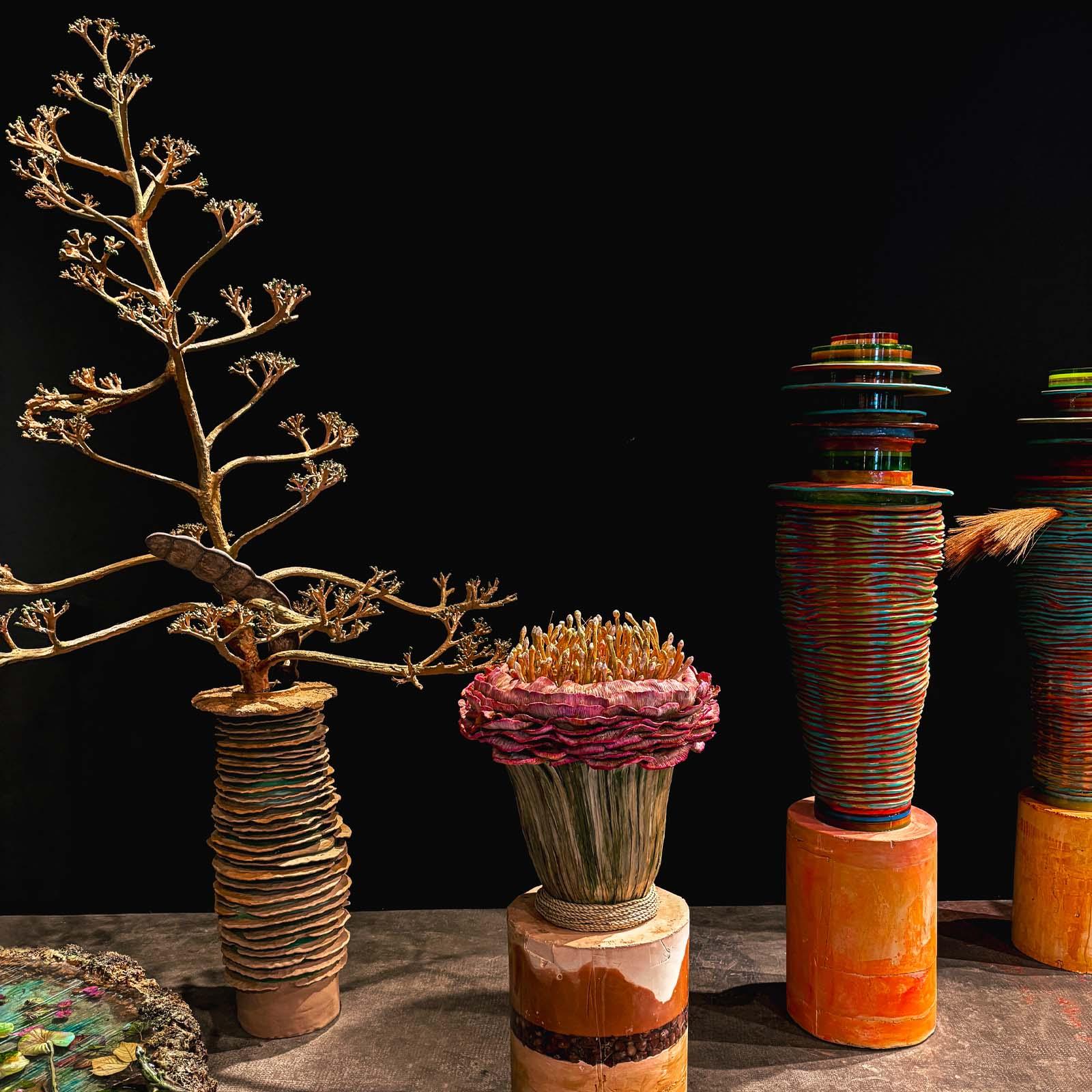 Contemporary Terracotta, Concrete and Resin Sculpture Albero di Agave by Manu Crotti For Sale