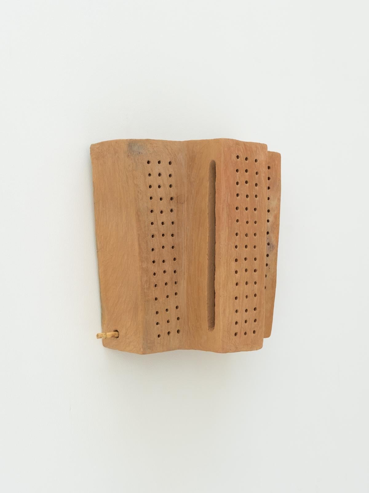 Fired Terracotta contemporary Ceramic Wall Light Made of local Clay by memòri studio For Sale
