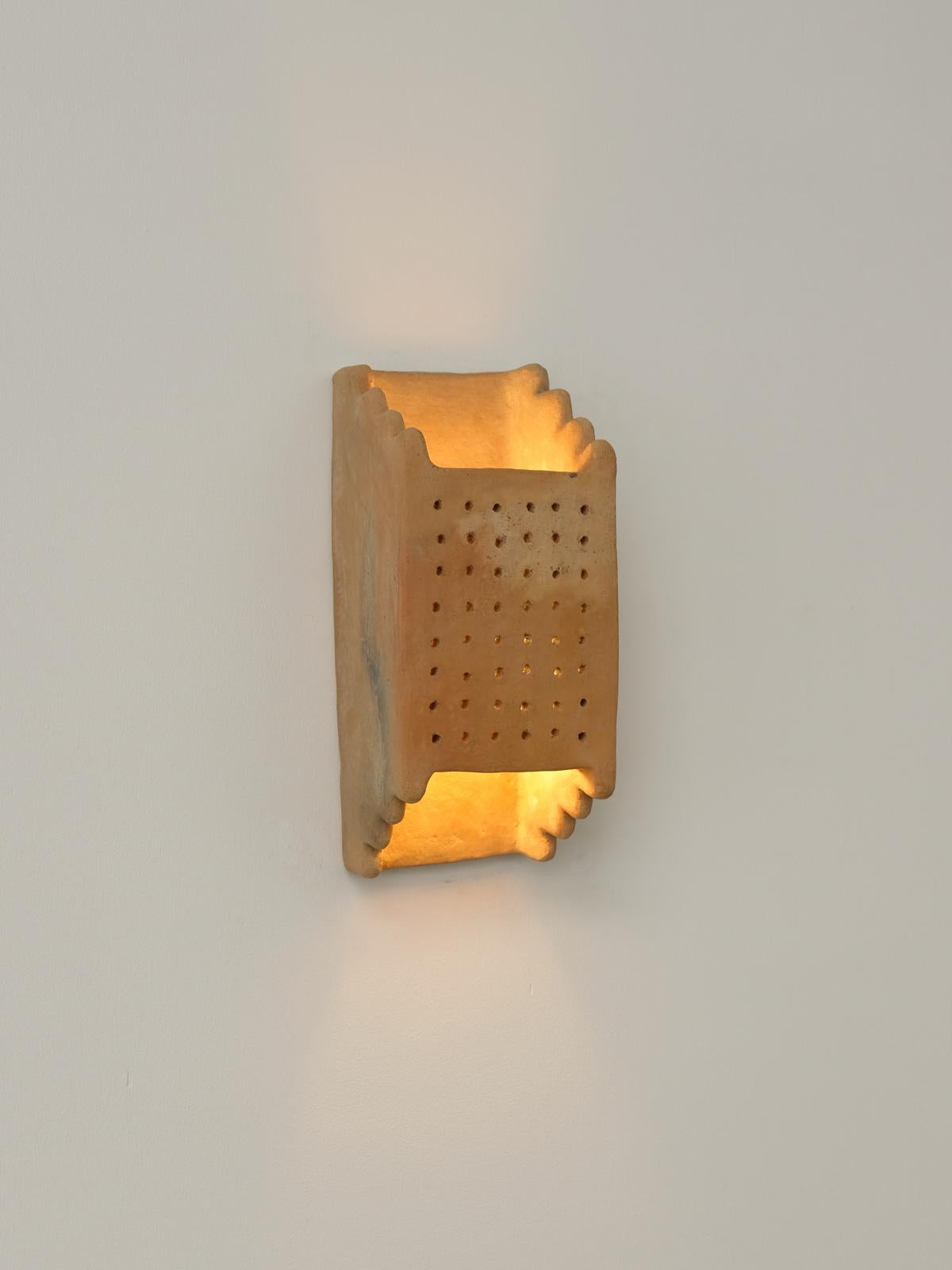 Terracotta contemporary Ceramic Wall Light Made of local Clay handcrafted  For Sale 8