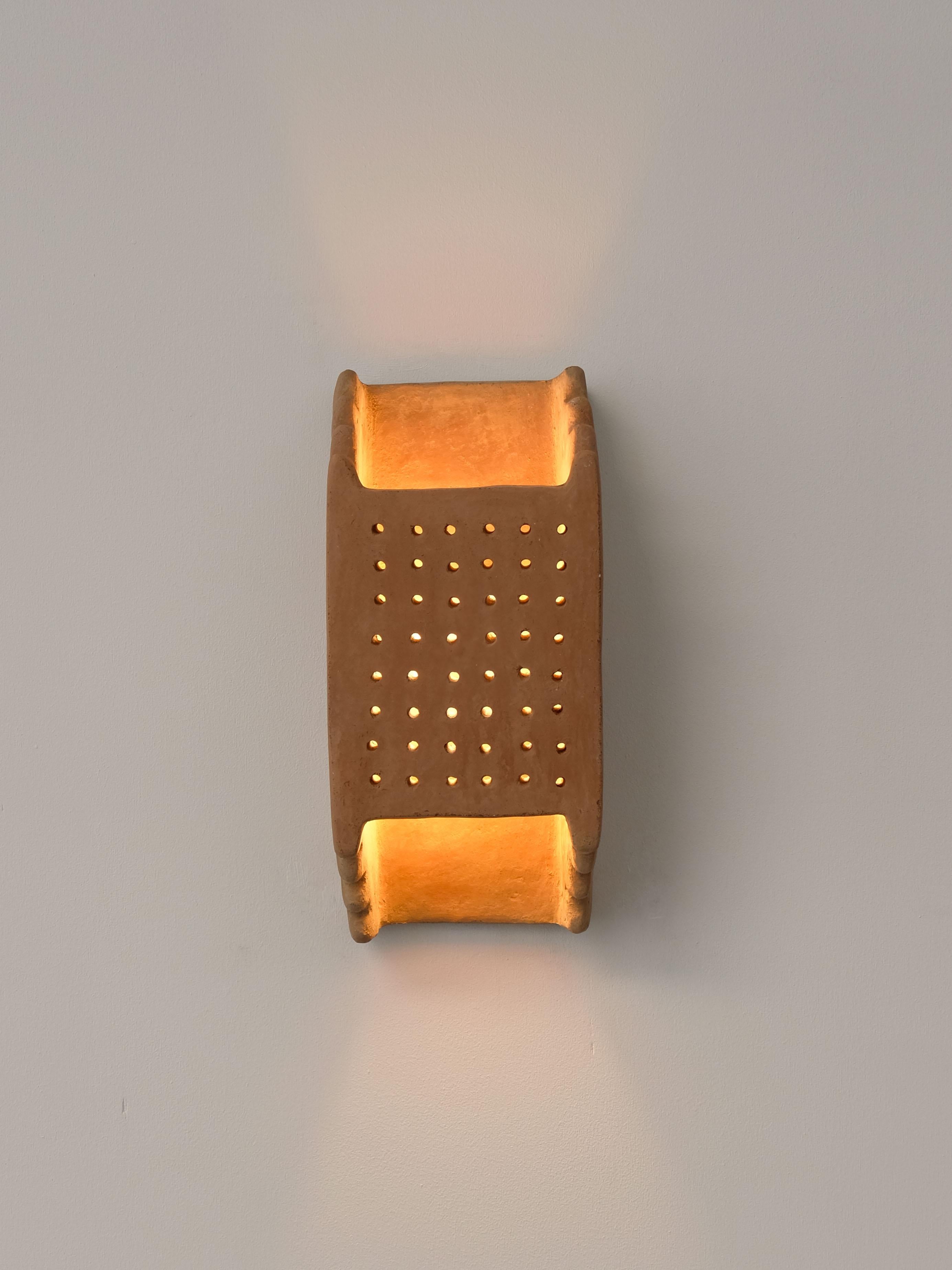 African Terracotta contemporary Ceramic Wall Light Made of local Clay, handcrafted