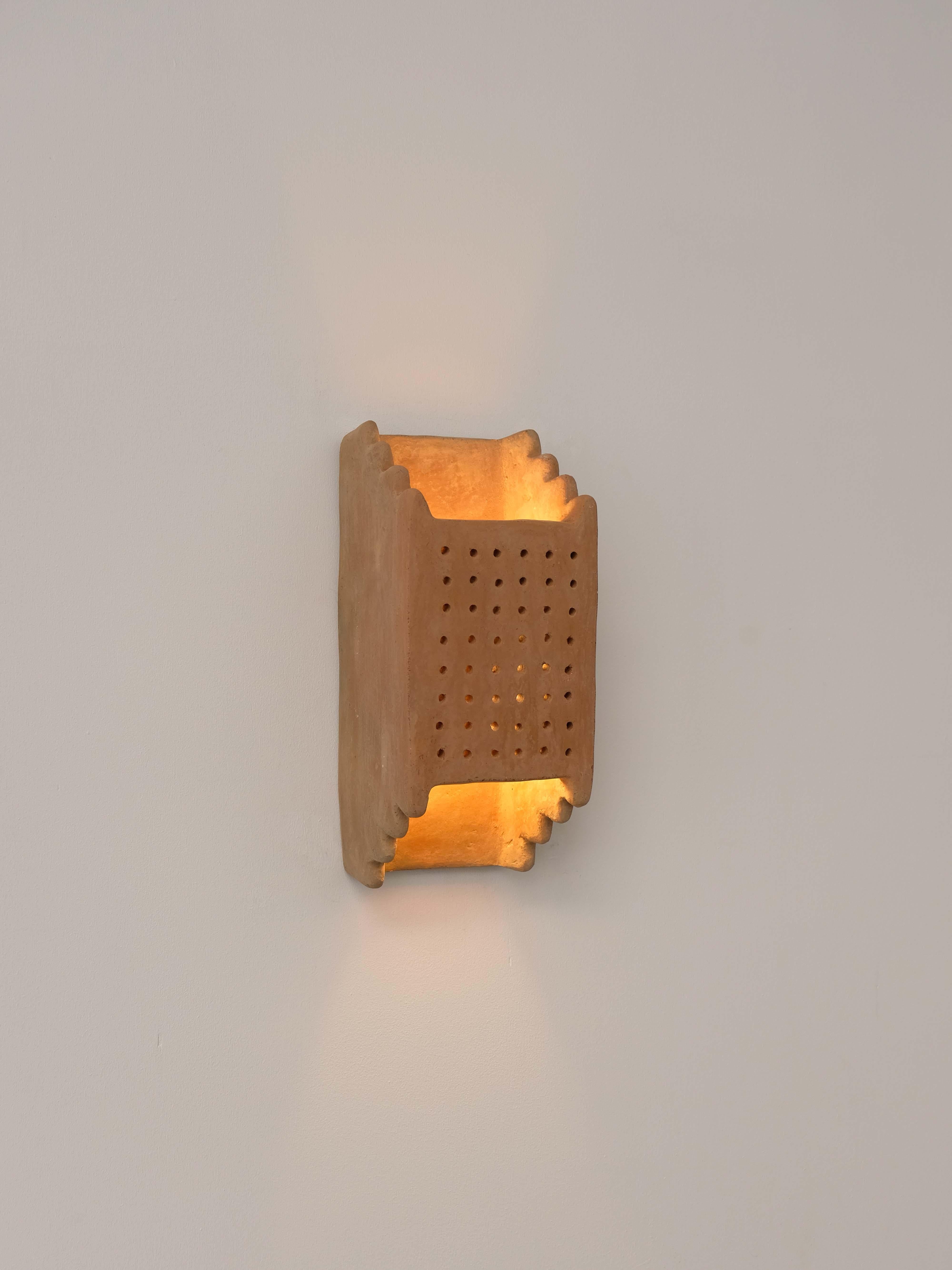 Terracotta contemporary Ceramic Wall Light Made of local Clay, handcrafted 6