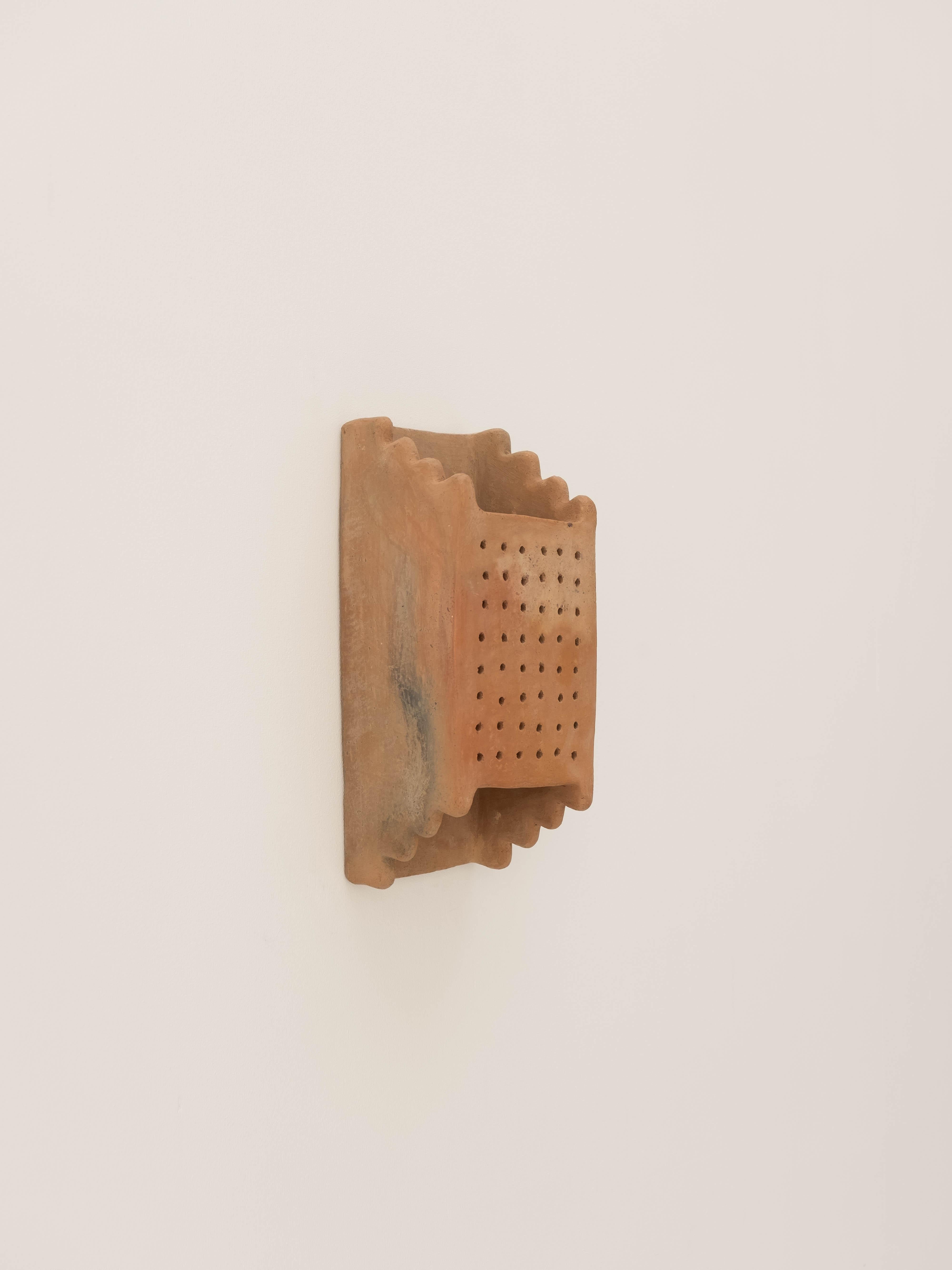 Fired Terracotta contemporary Ceramic Wall Light Made of local Clay, handcrafted