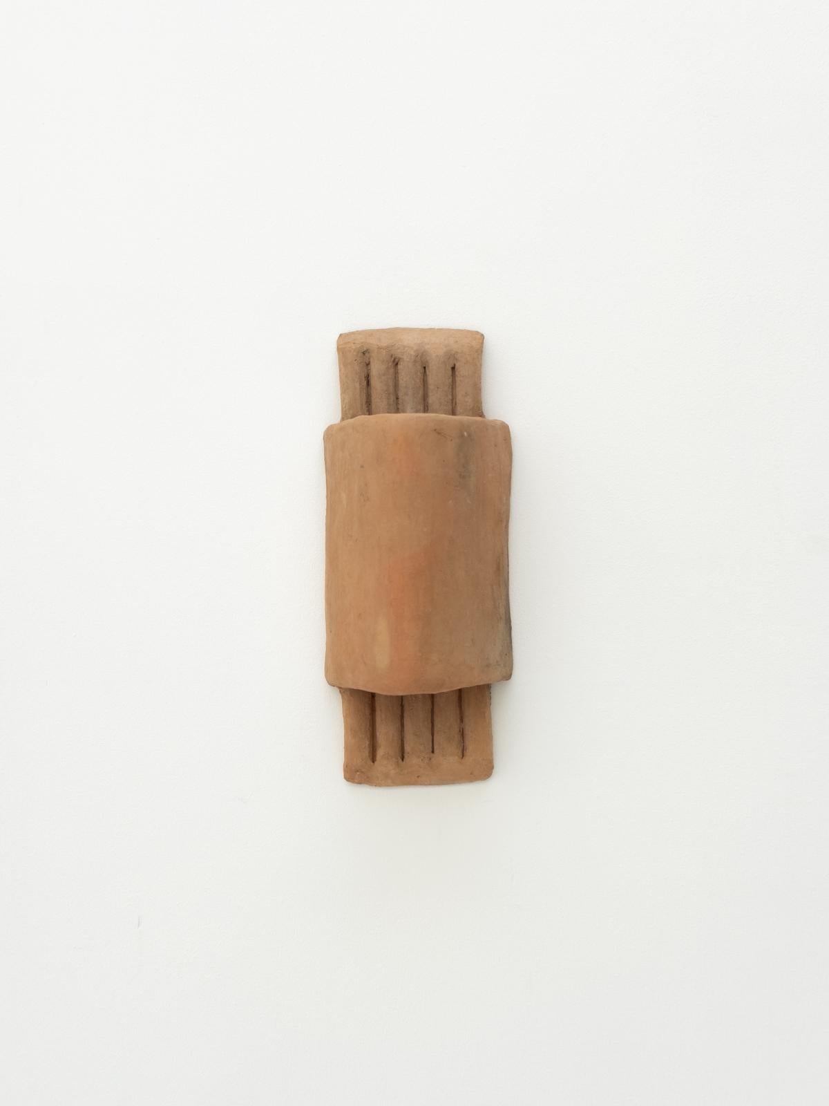 Arts and Crafts Terracotta contemporary Ceramic Wall Light Made of local Clay, handcrafted For Sale