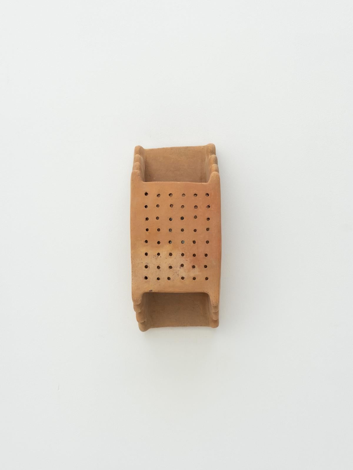 Fired Terracotta contemporary Ceramic Wall Light Made of local Clay, handcrafted For Sale