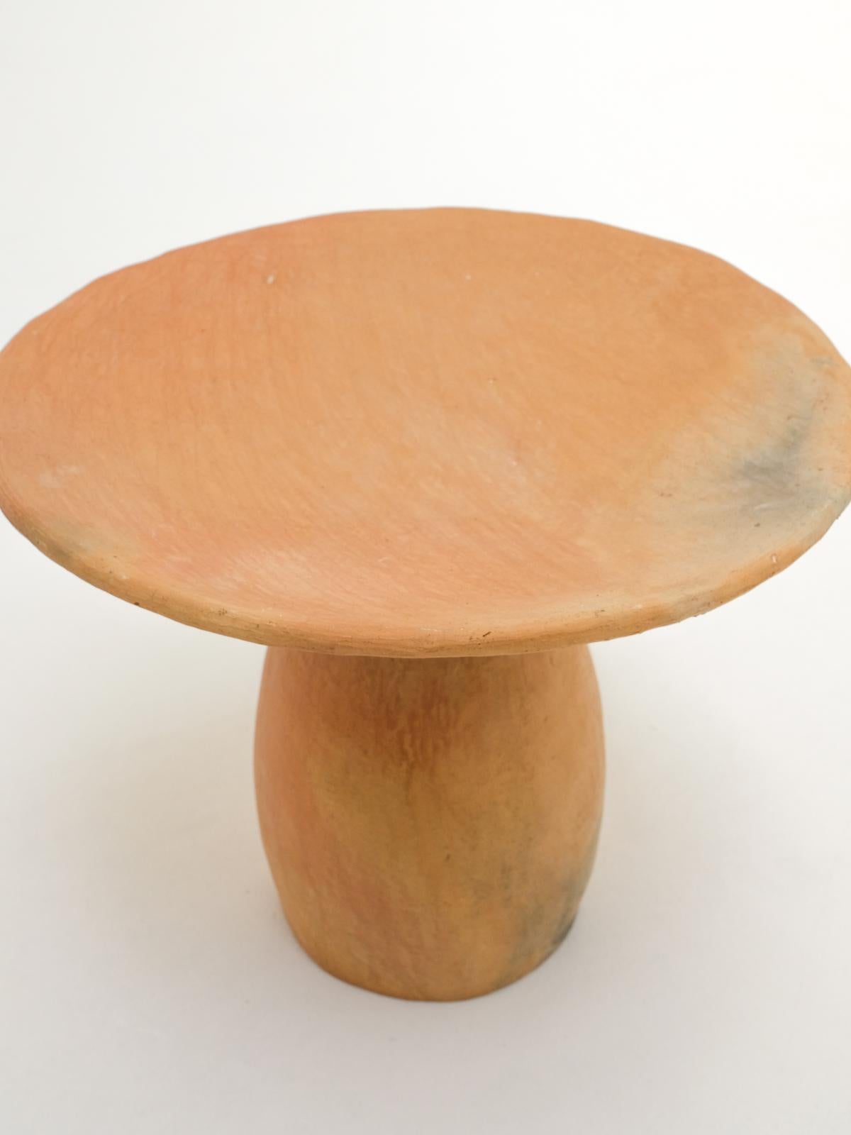 Terracotta contemporary Side Table Made of Clay, Handcrafted by the Potter Houda For Sale 5