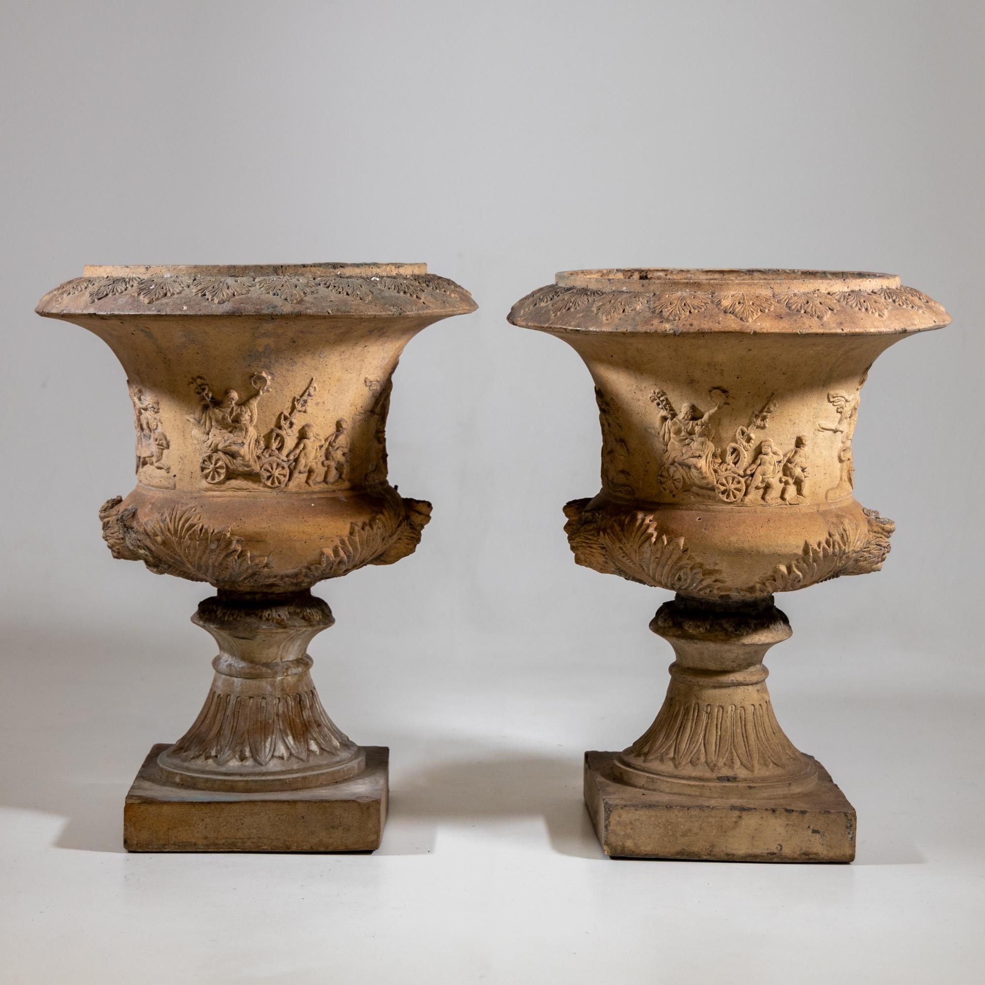 Terracotta Crater Vases, Italy 2nd Half 19th Century In Good Condition For Sale In Greding, DE