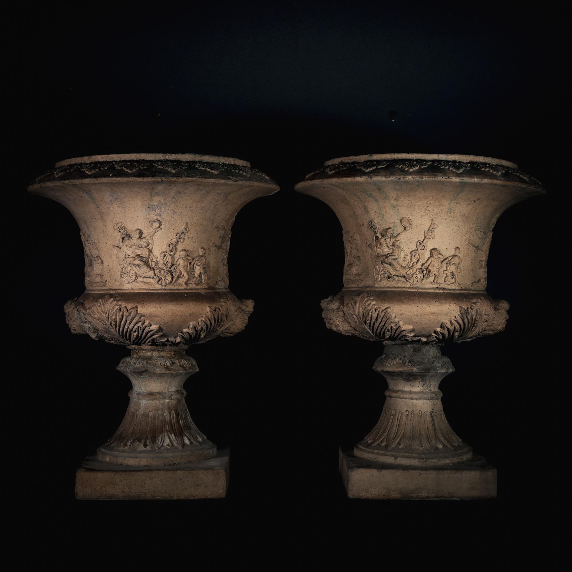 Terracotta Crater Vases, Italy 2nd Half 19th Century For Sale 2