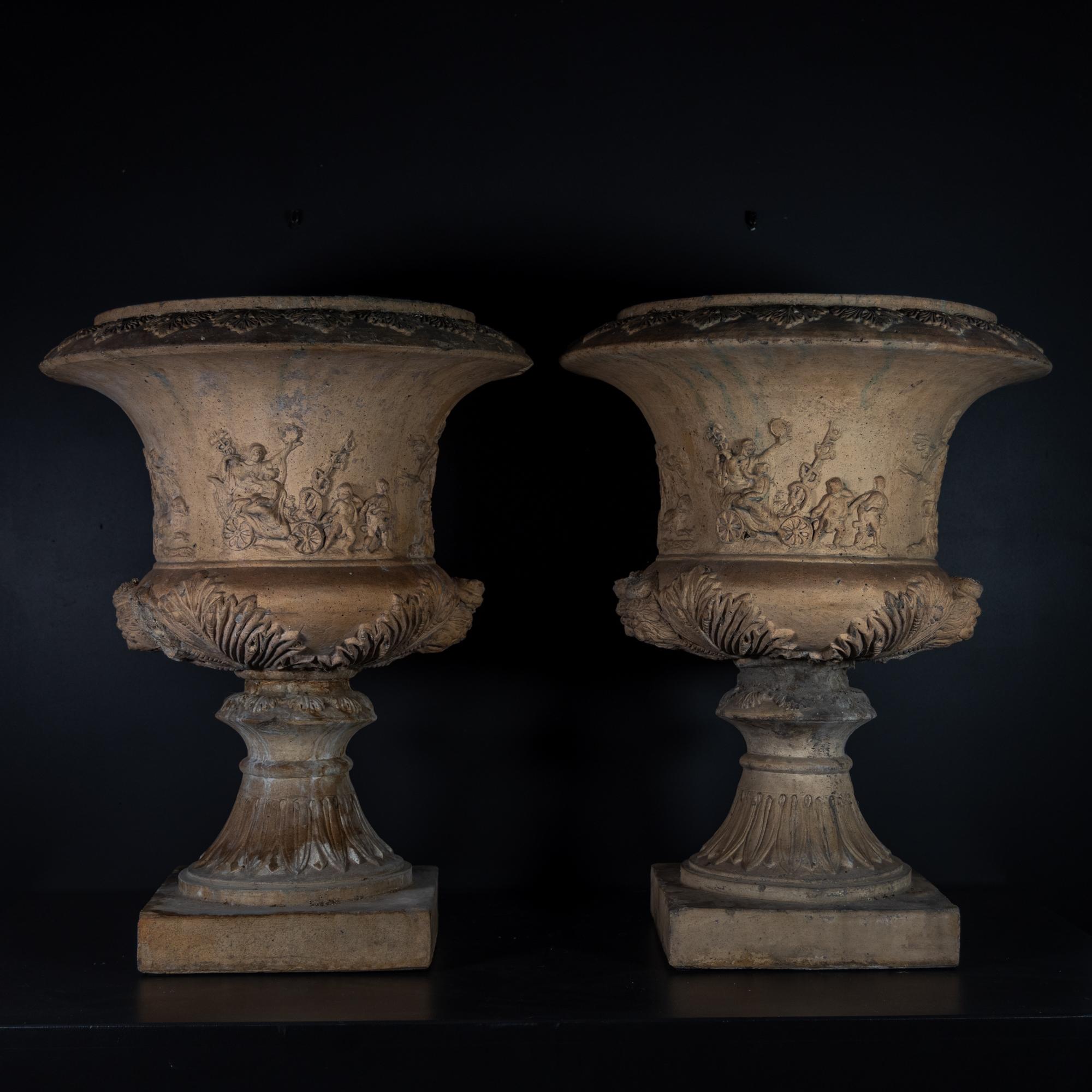 Terracotta Crater Vases, Italy 2nd Half 19th Century For Sale 3