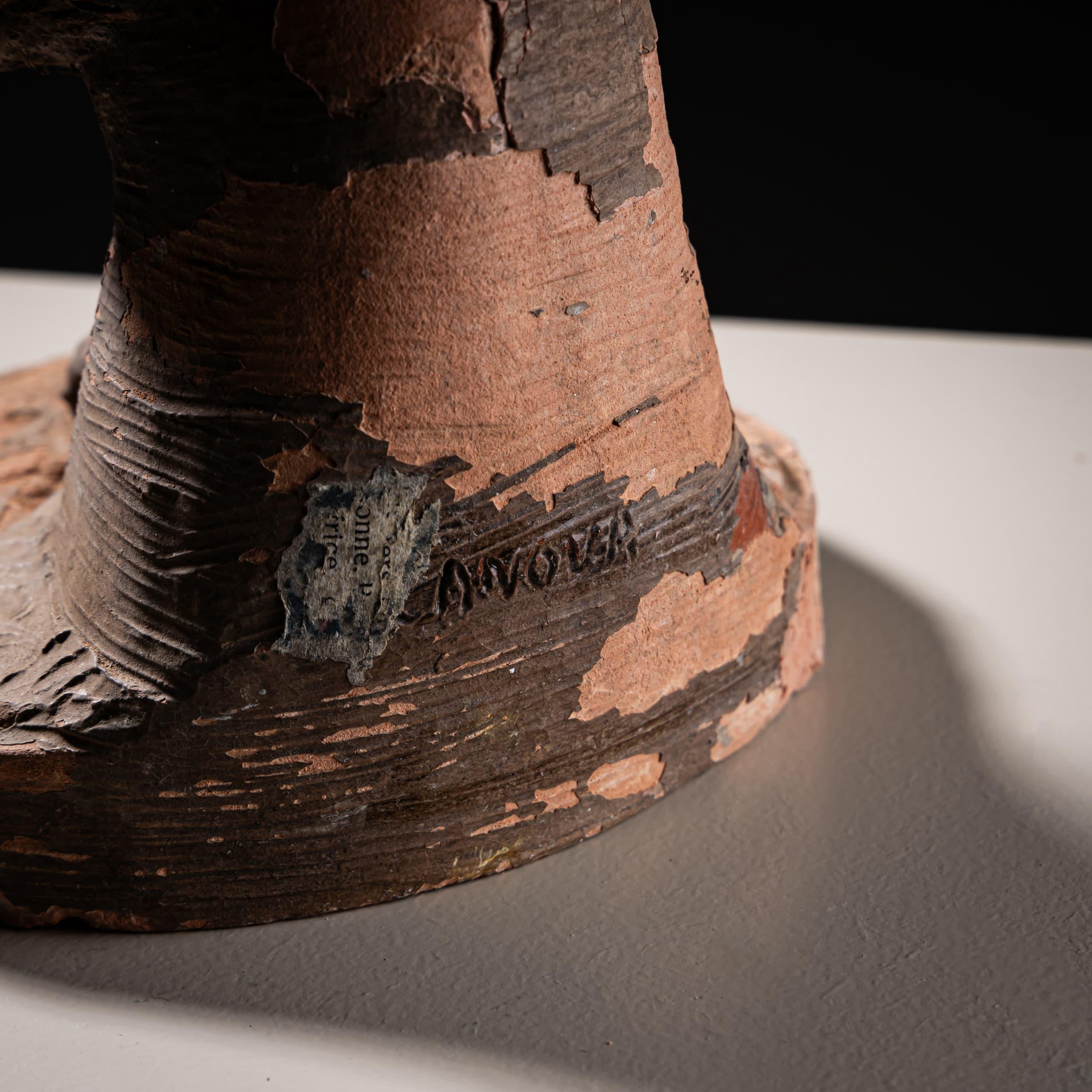 Terre cuite Danseuse en terre cuite, doigt sur le menton, d'après Antonio Canova, 19e siècle en vente