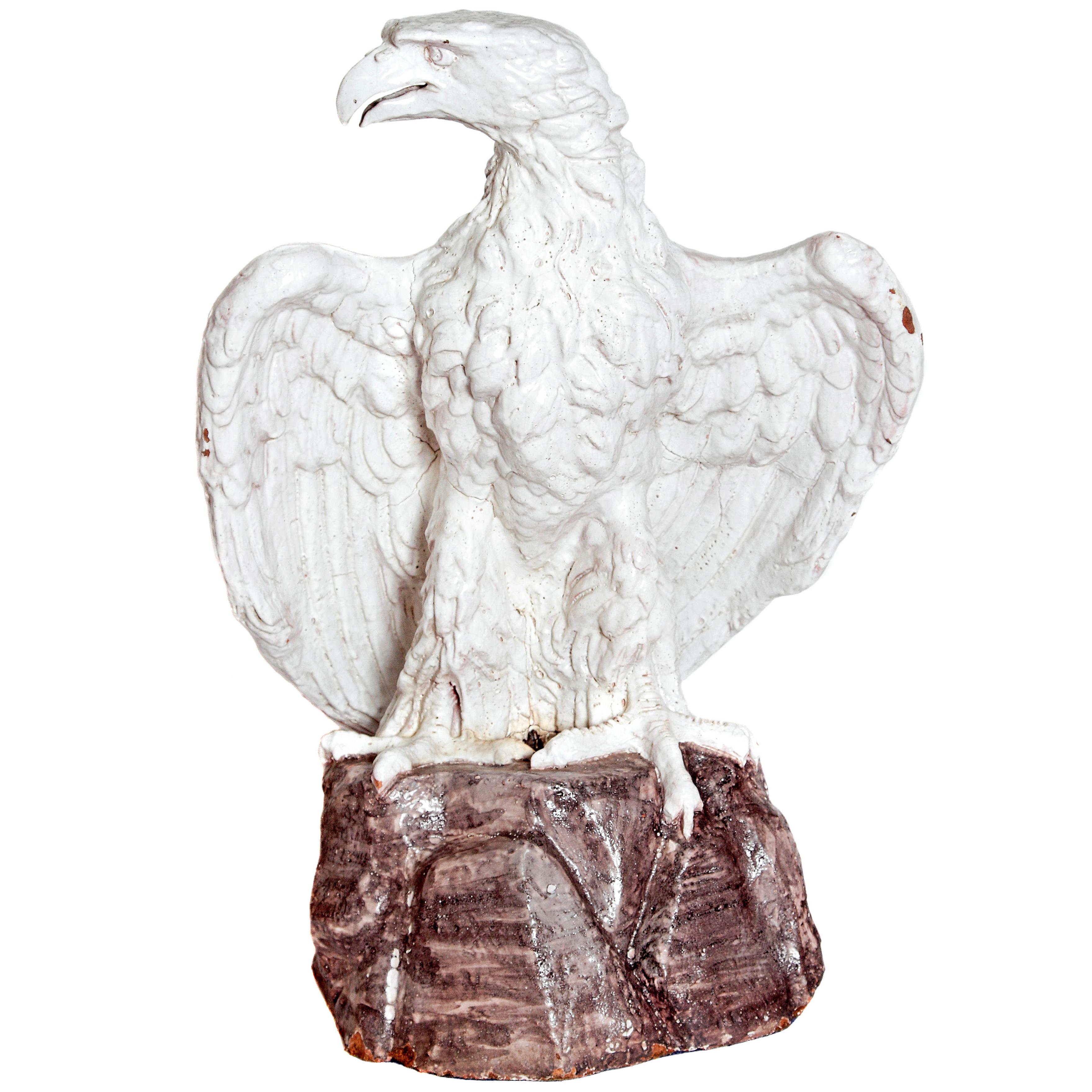 Terracotta Eagle Sculpture on a Base