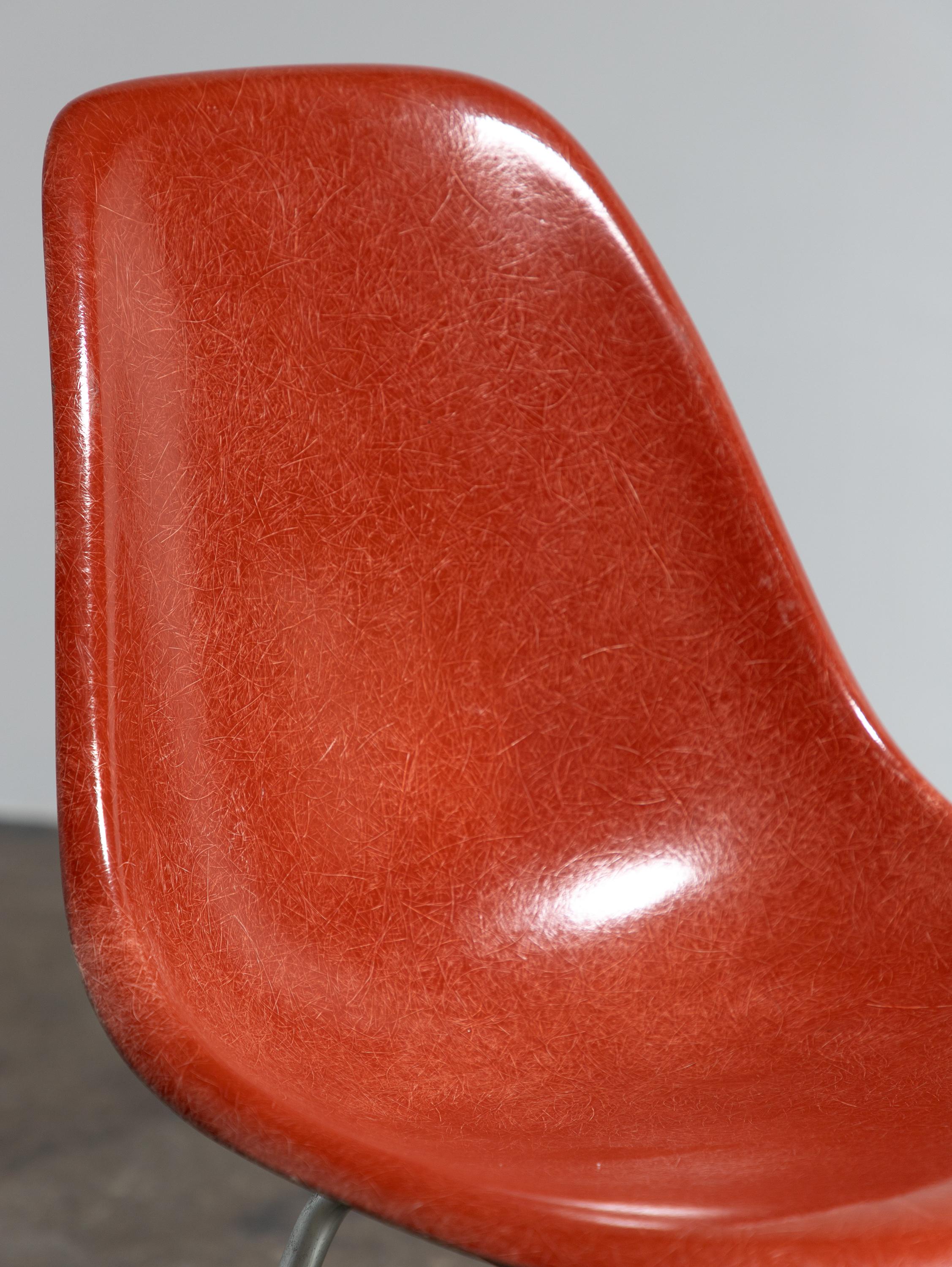 Terracotta Eames for Herman Miller Vintage 1960s Fiberglass Shell Chairs For Sale 3