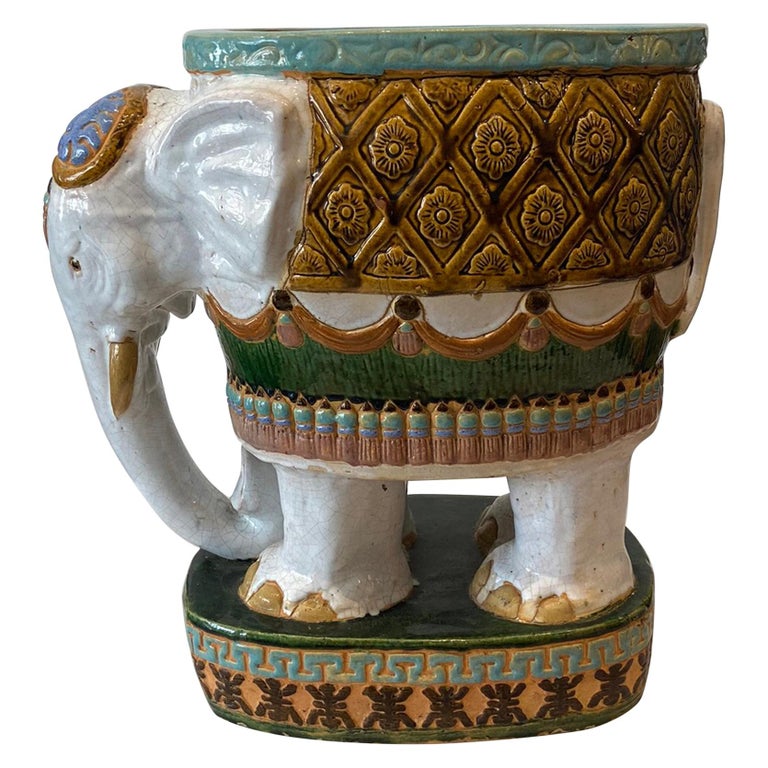 Terracotta Elephant Planter For Sale at 1stDibs