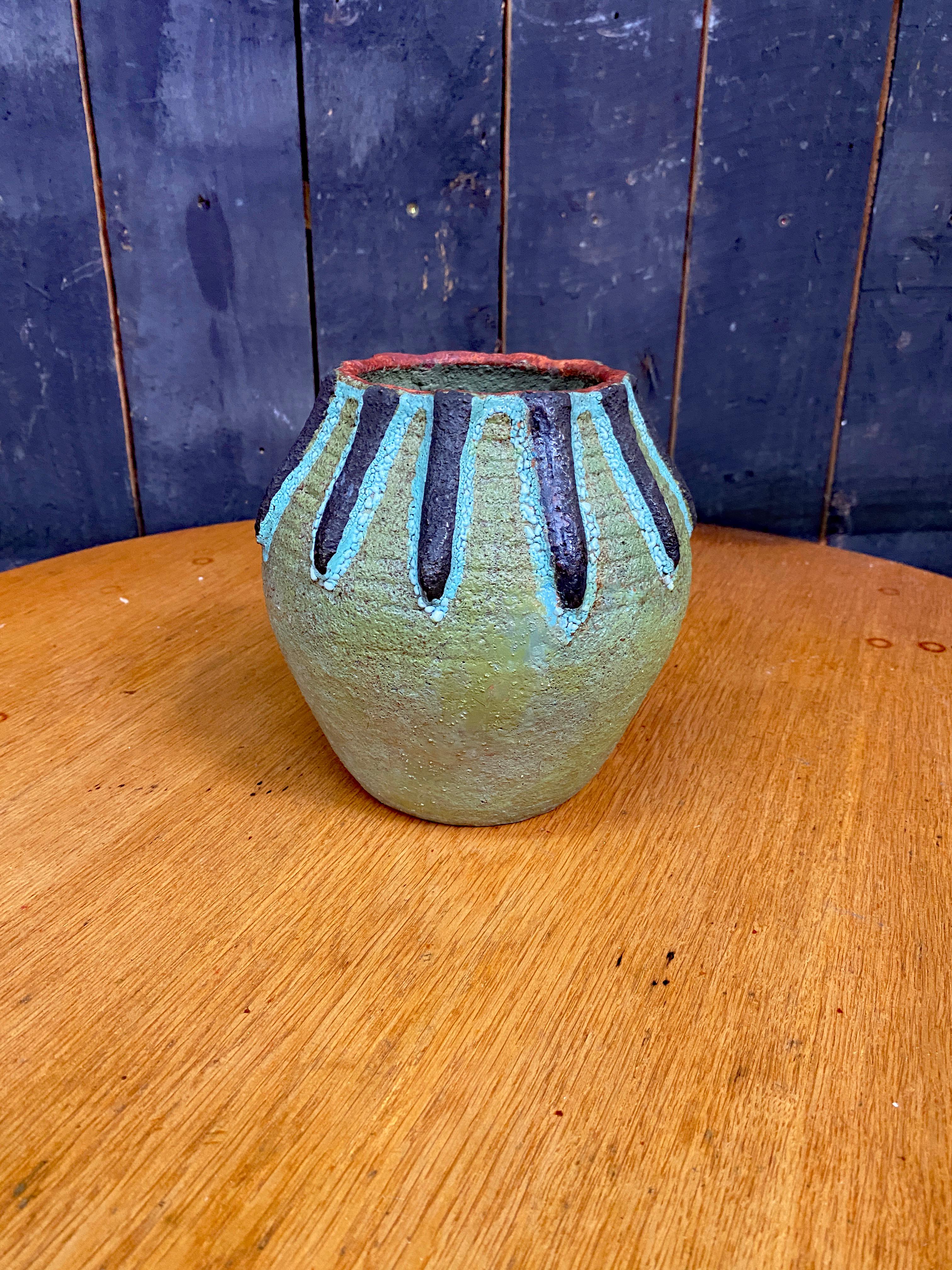 Mid-Century moderno terracotta  Vaso enalm di Accolay, 1960-1970 circa in vendita