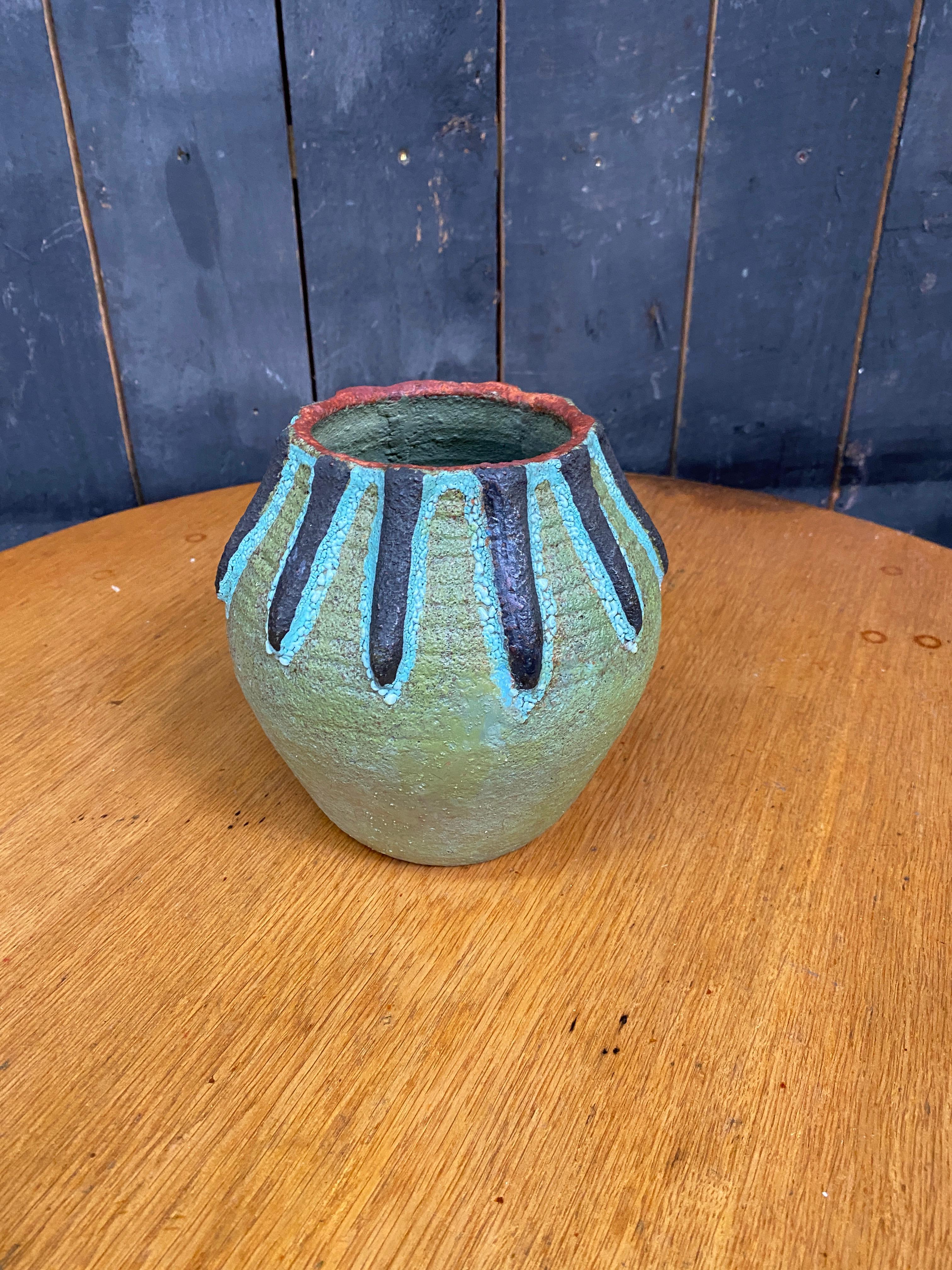 terracotta  Vaso enalm di Accolay, 1960-1970 circa In condizioni buone in vendita a Saint-Ouen, FR