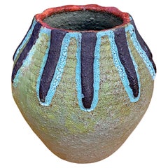 Terrakotta  Enalm-Vase von Accolay, ca. 1960-1970