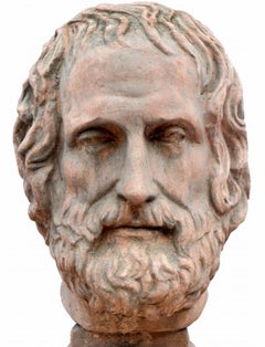 TERRACOTTA EURIPIDES HEAD, COPY OF THE CAPITOLINE MUSEUMS 21th Century H: 42cm