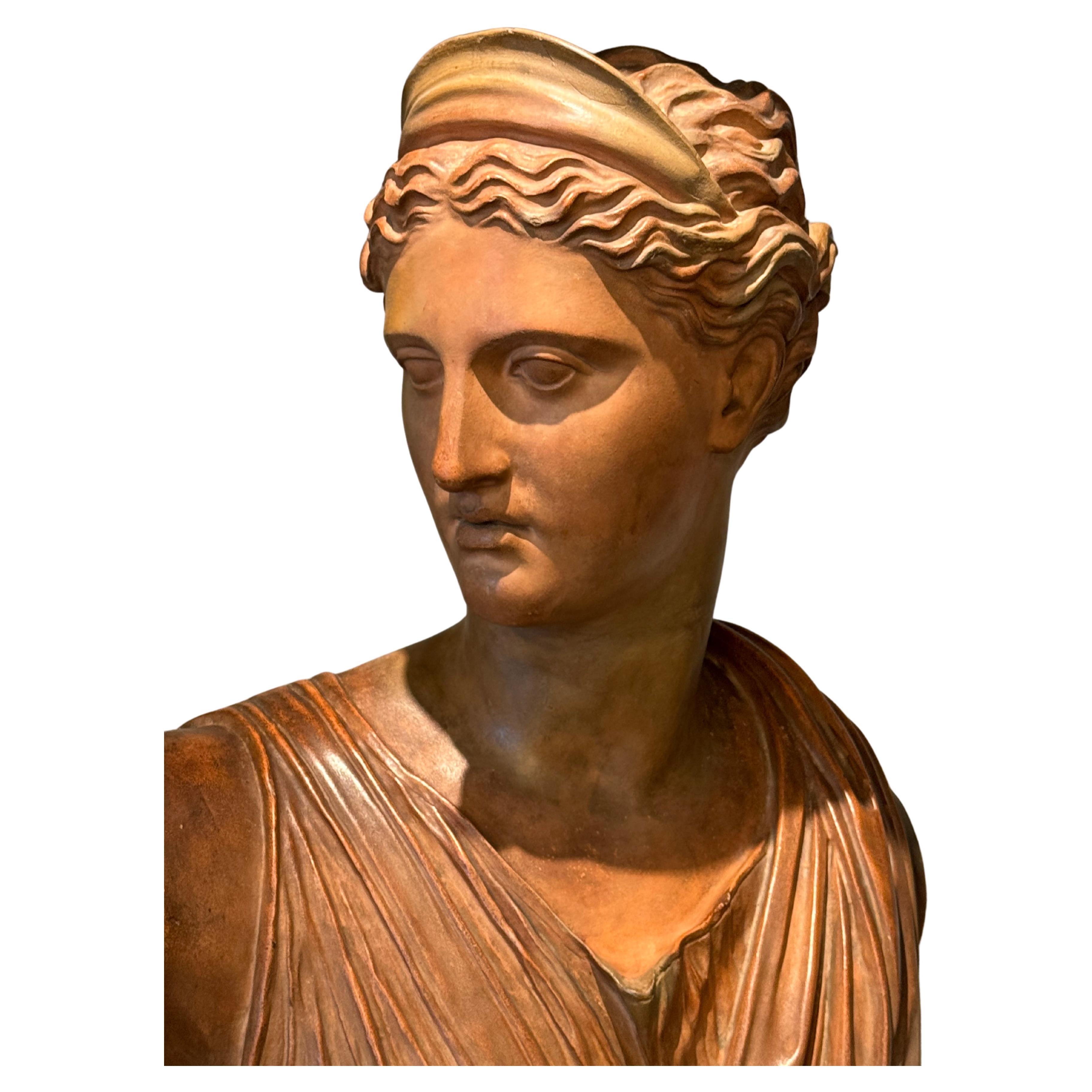 Hand-carved Italianate Terracotta Female Bust, Circa 1870
Sourced from Italy by Martyn Lawrence Bullard
Fitted with Mounted Adjoining Base

